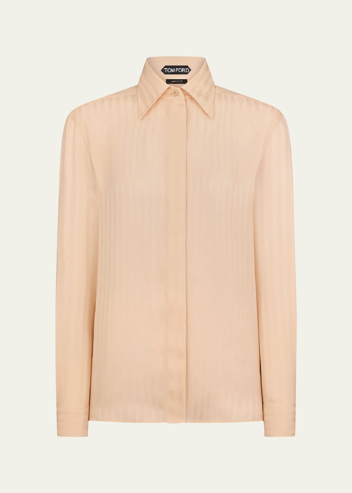 whitney chain striped fluid silk shirt