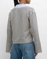 whitney rugby stripe collared v-neck top