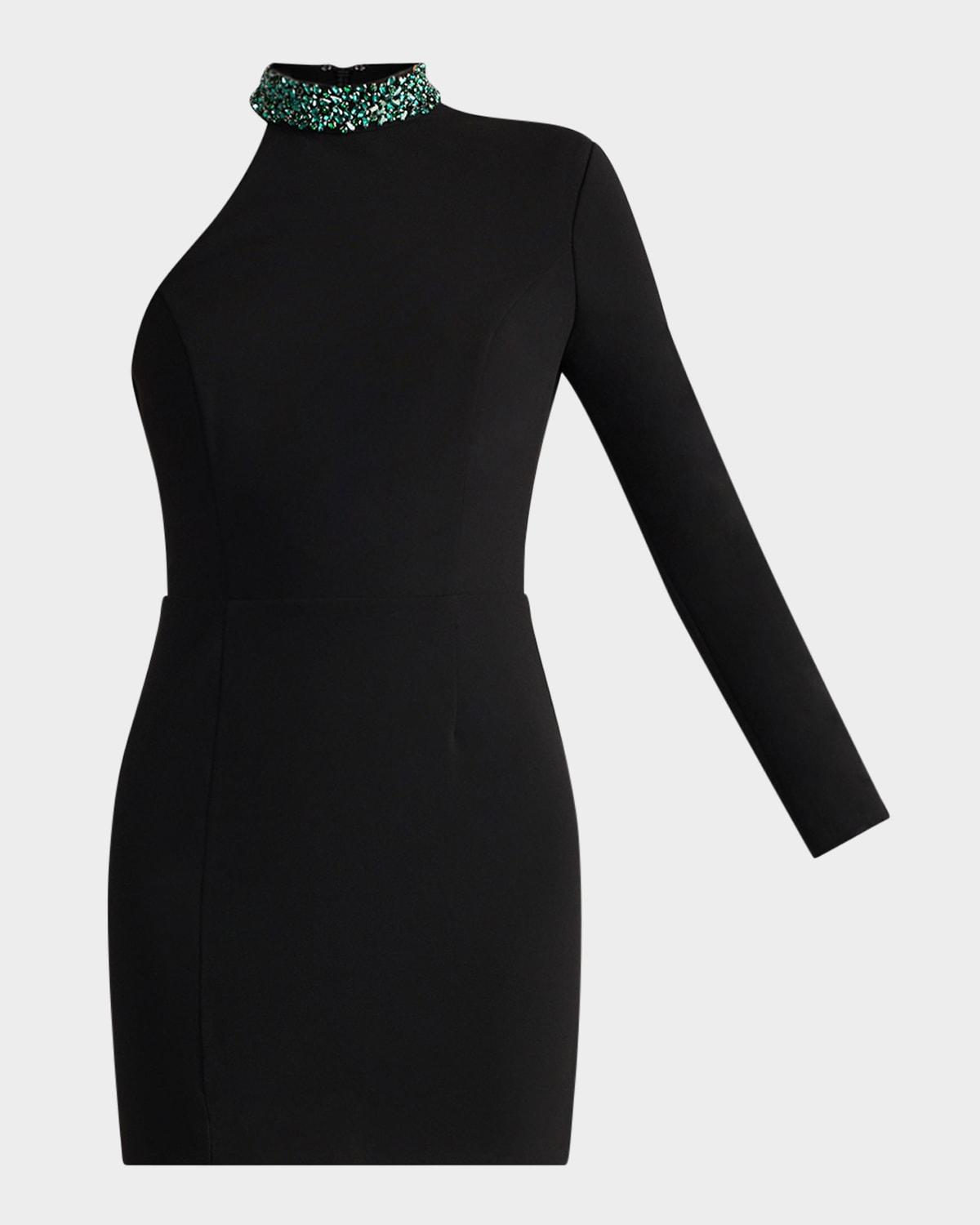 wicked x zac posen crystal crepe mini dress