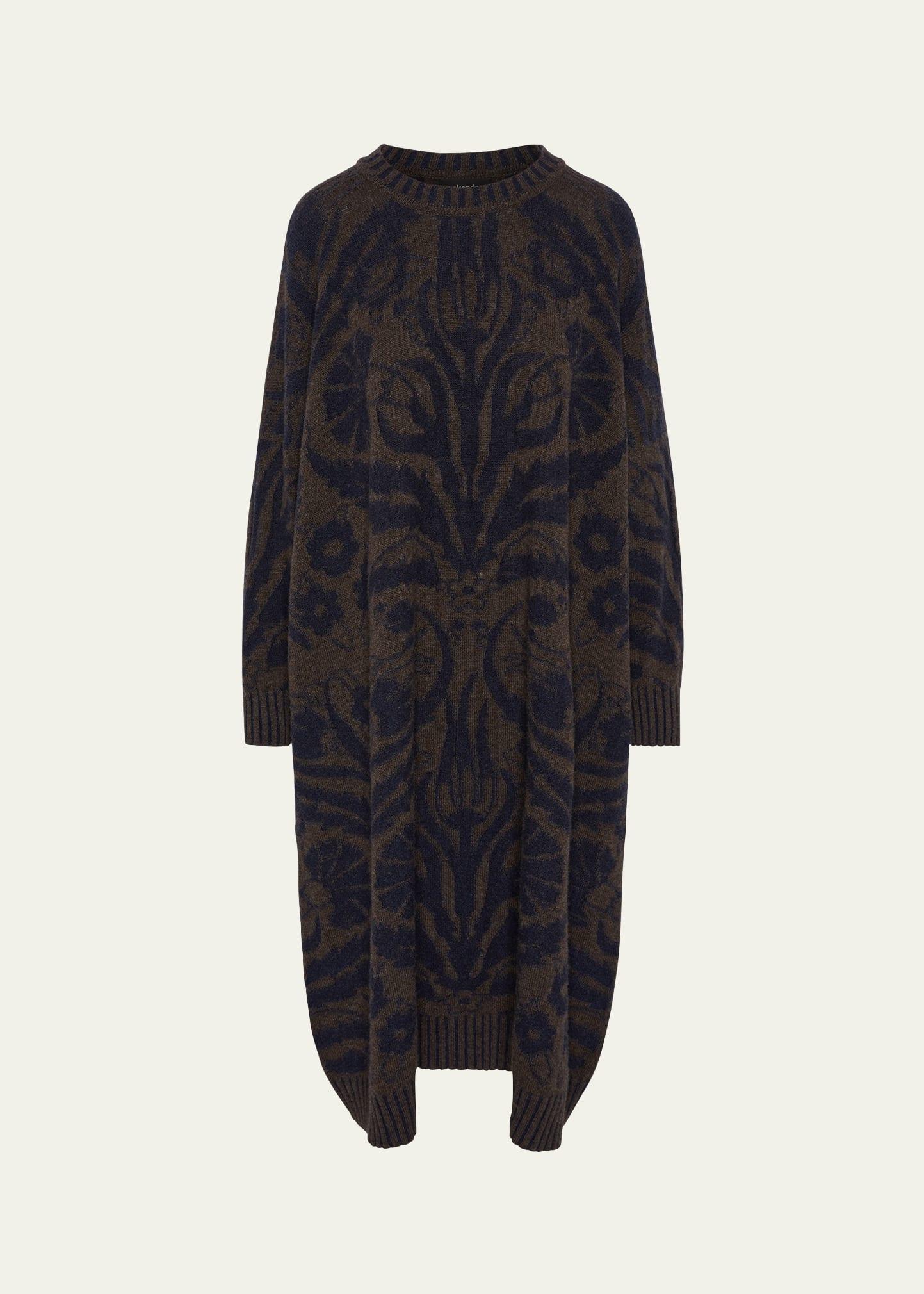 wide a-line round neck dress