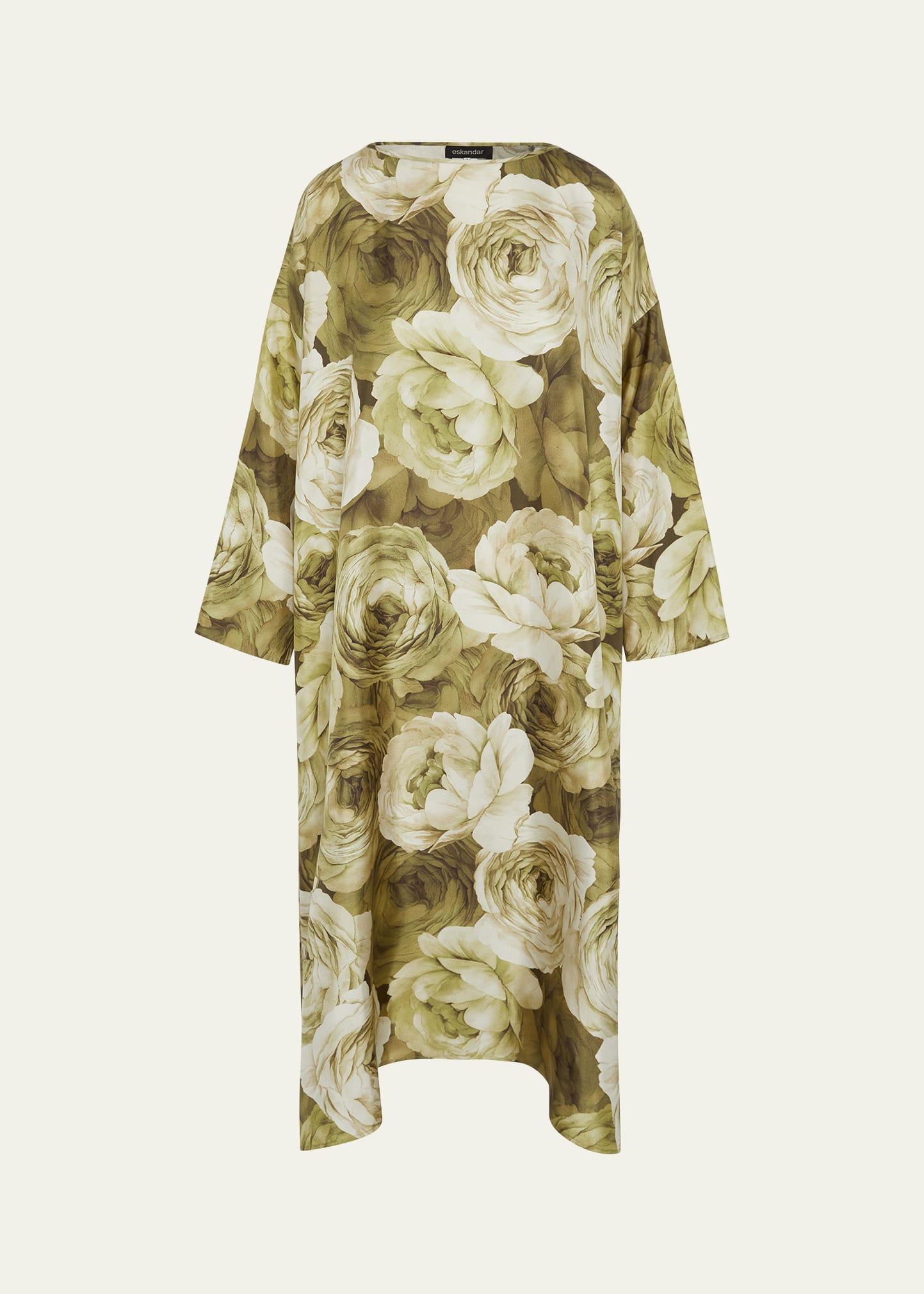 wide a-line scoop neck midi dress