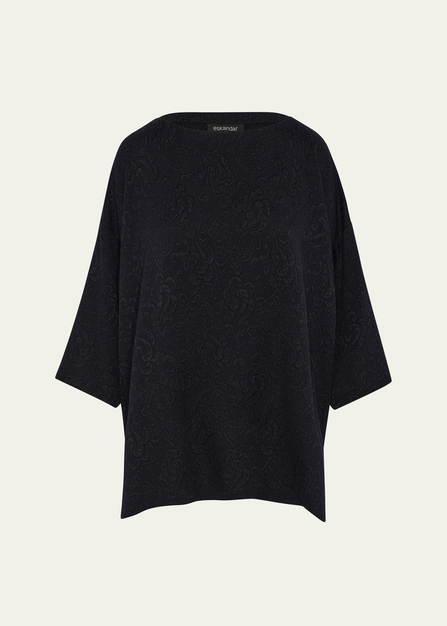 wide a-line scoop-neck tunic (long length)