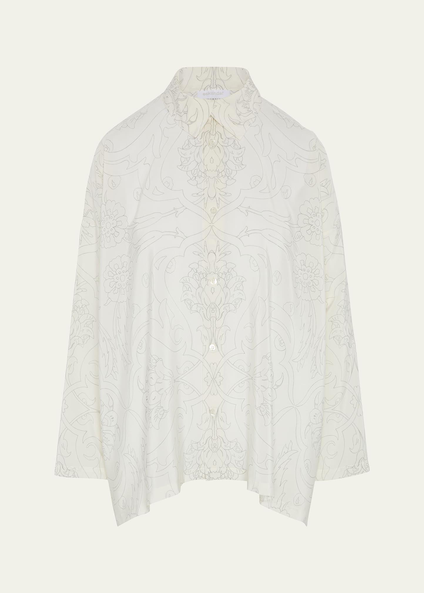 wide a-line scrunch-neck shirt (mid plus length)