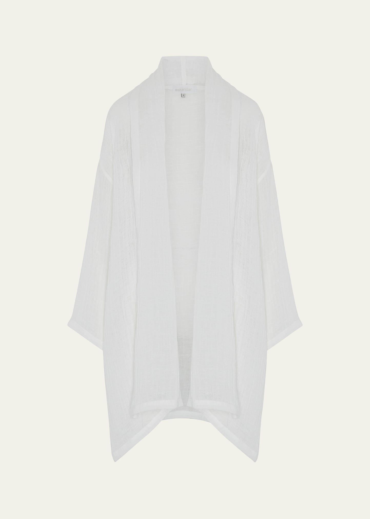 wide a-line scrunch shawl collar jacket (long plus length)