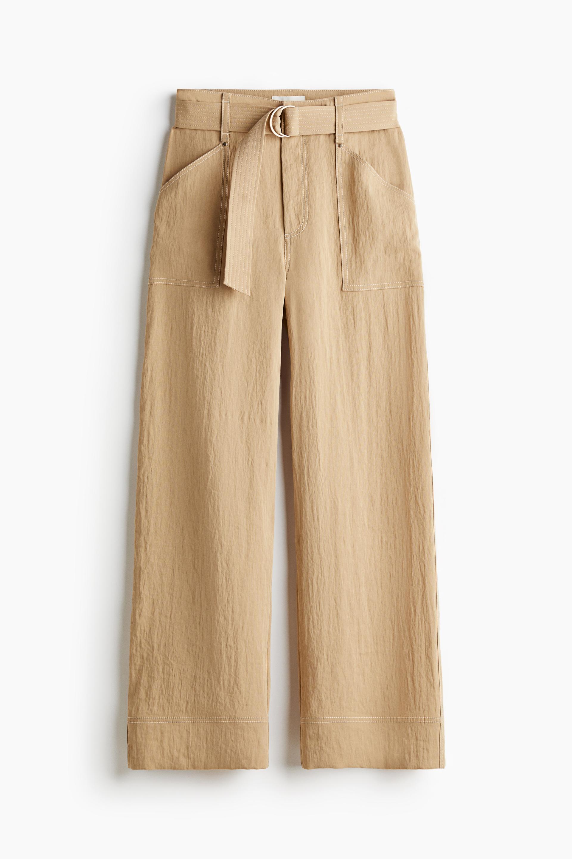 wide belted pants