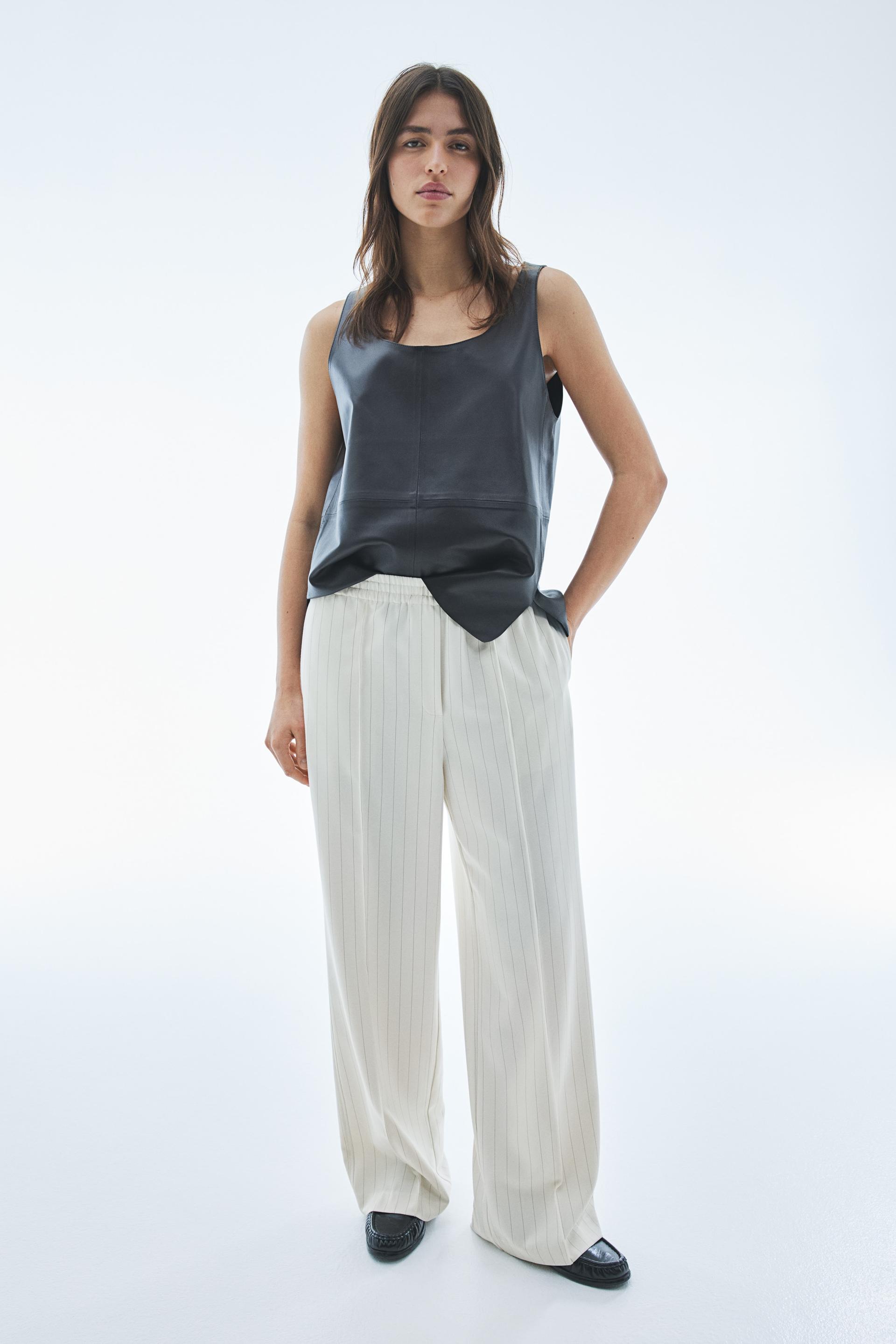 wide crease-detail pants