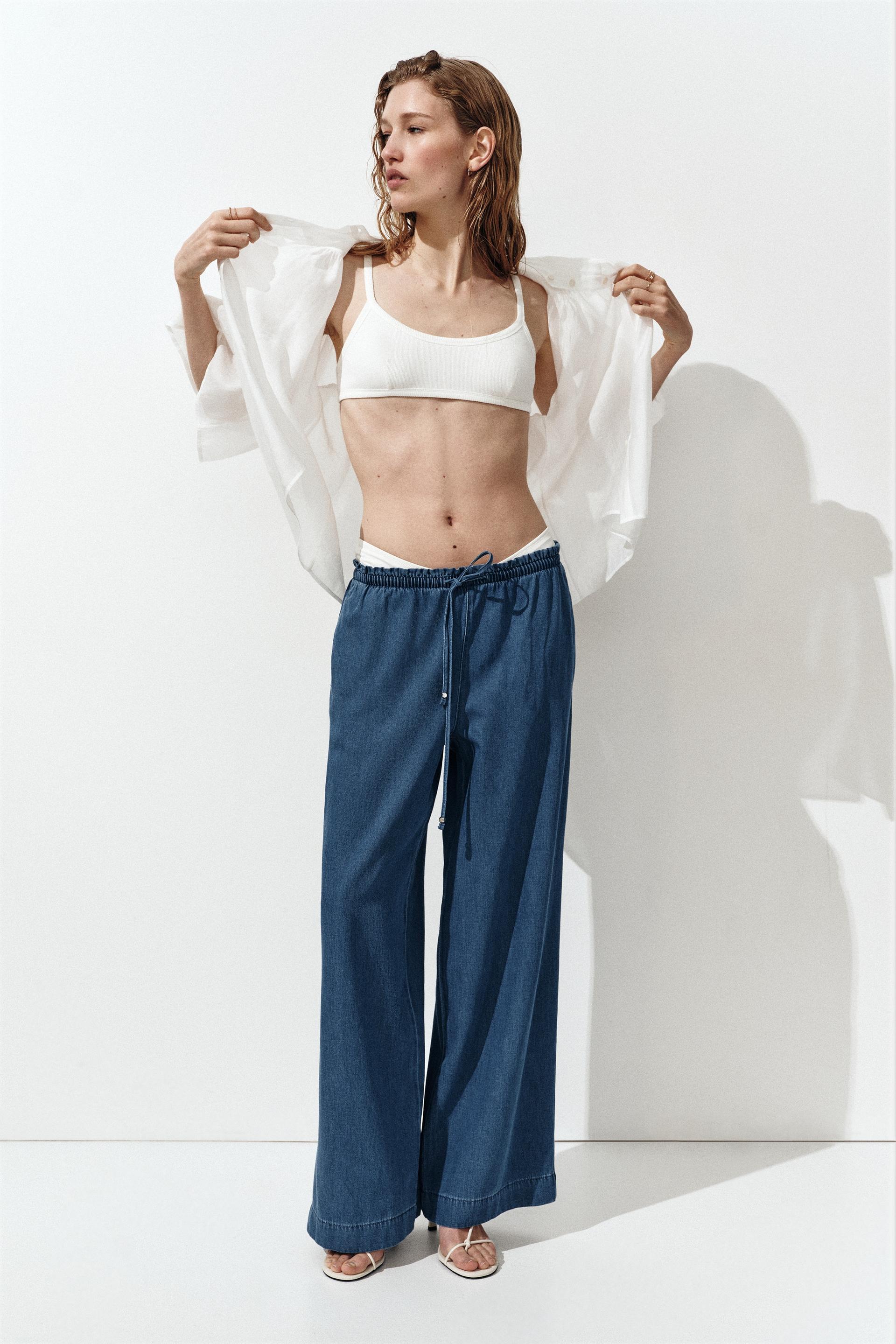 wide-cut paper-bag pants