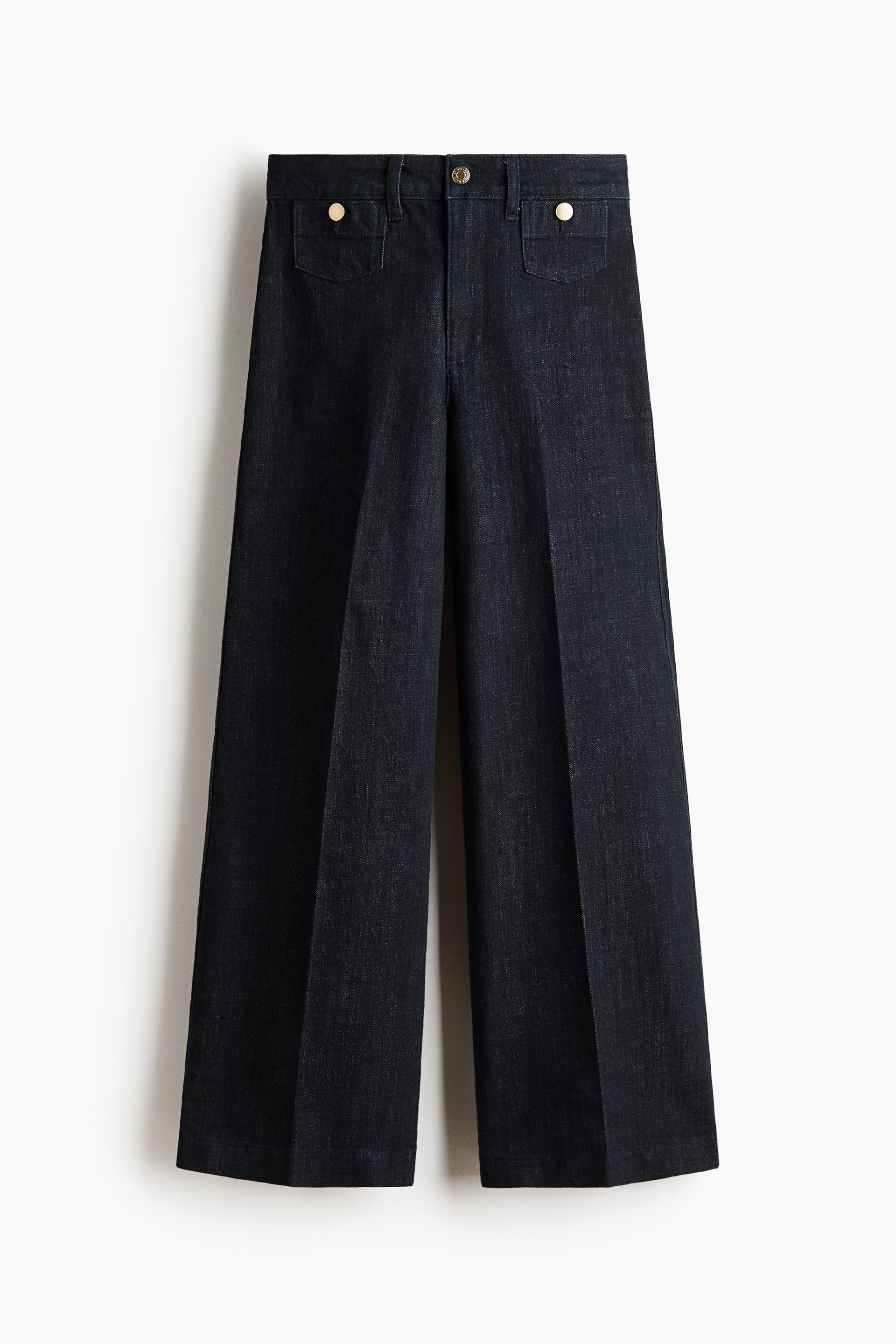 wide high waist ankle jeans