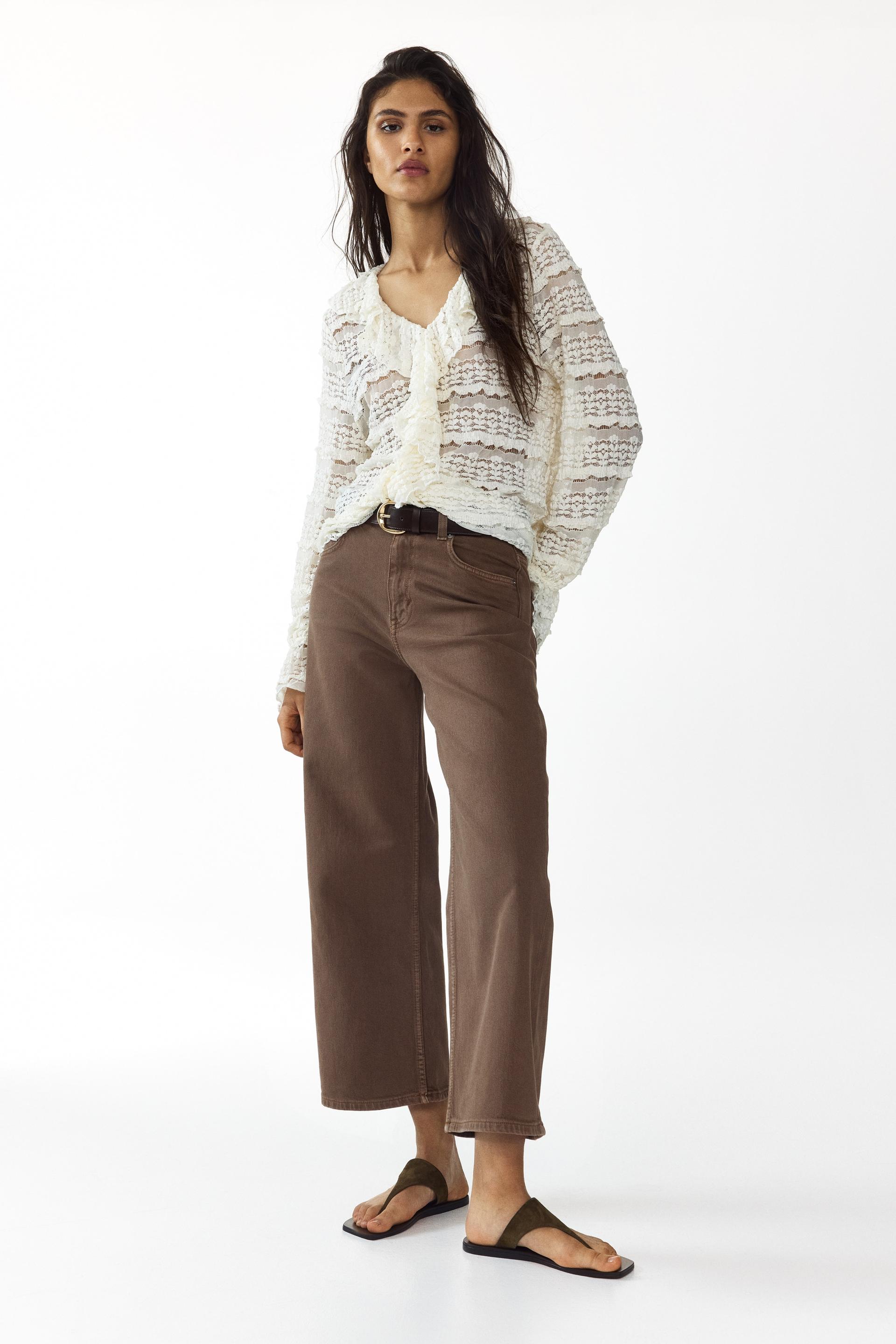 wide high waist ankle jeans