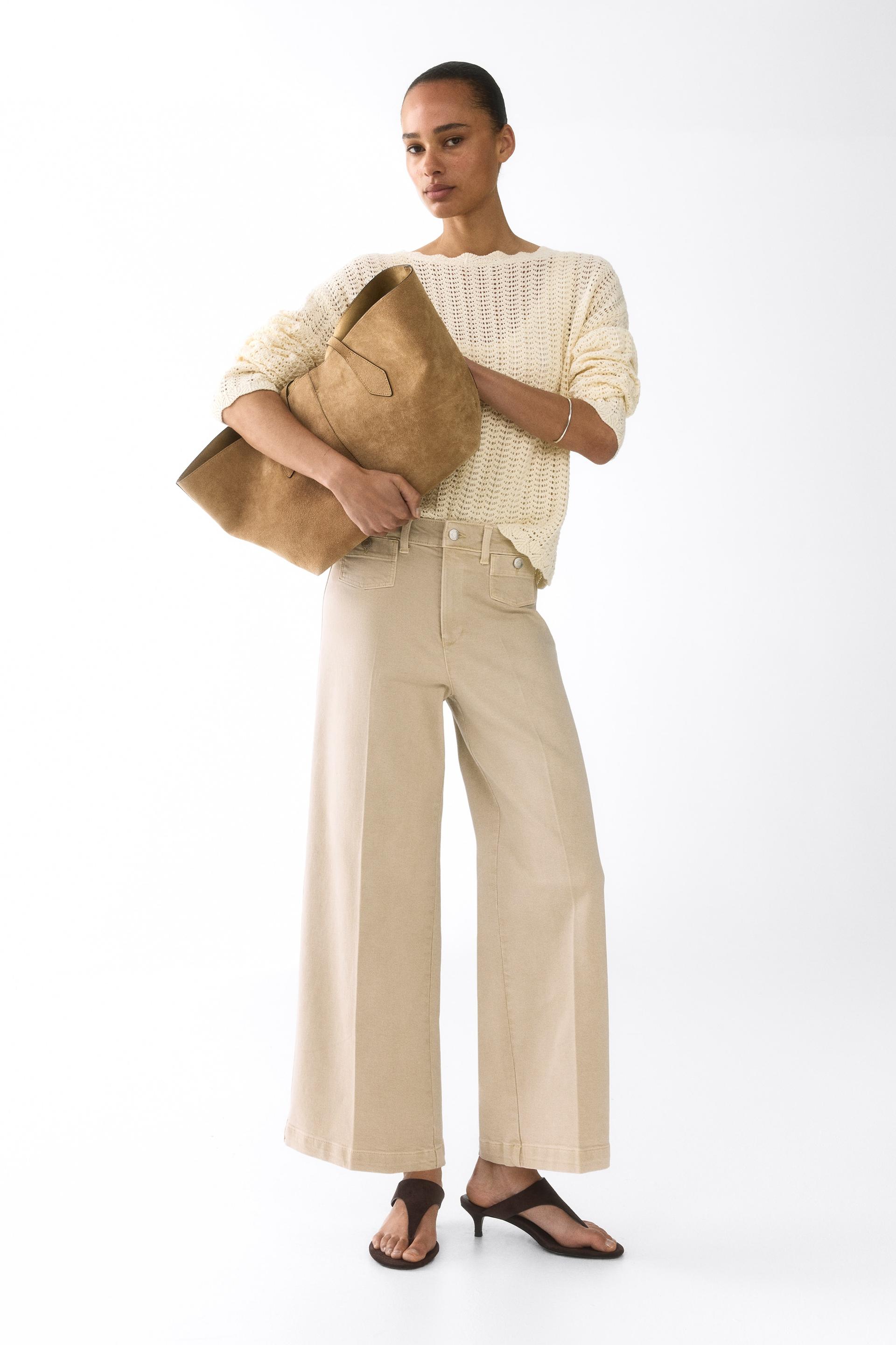 wide high waist ankle jeans