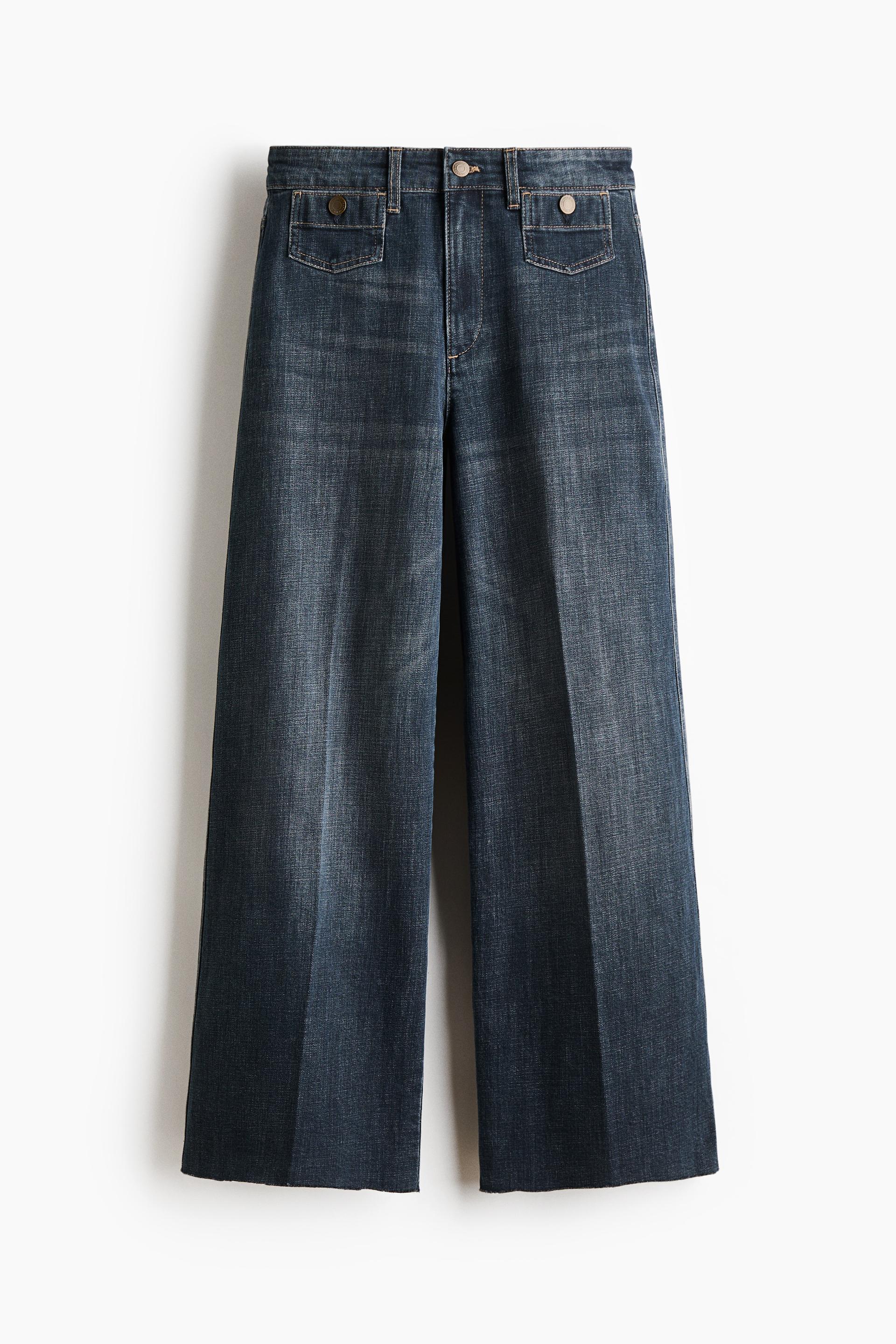 wide high waist ankle jeans