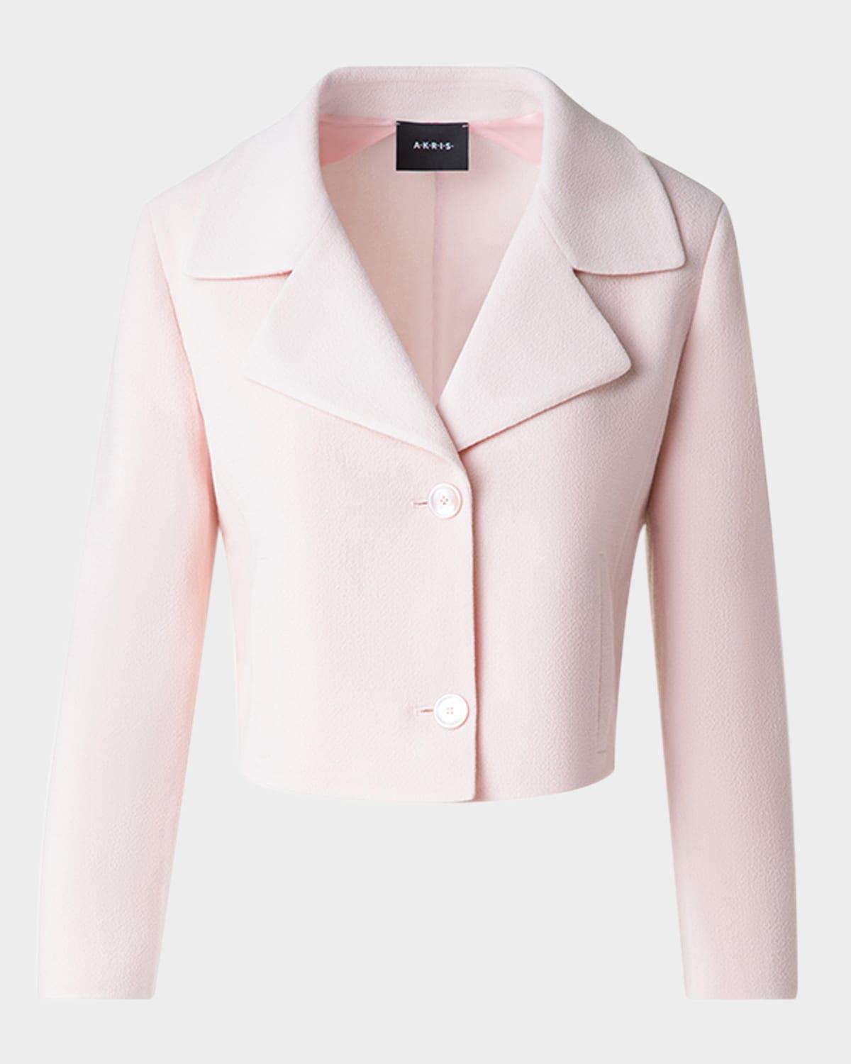 wide lapel single-breasted crop jacket