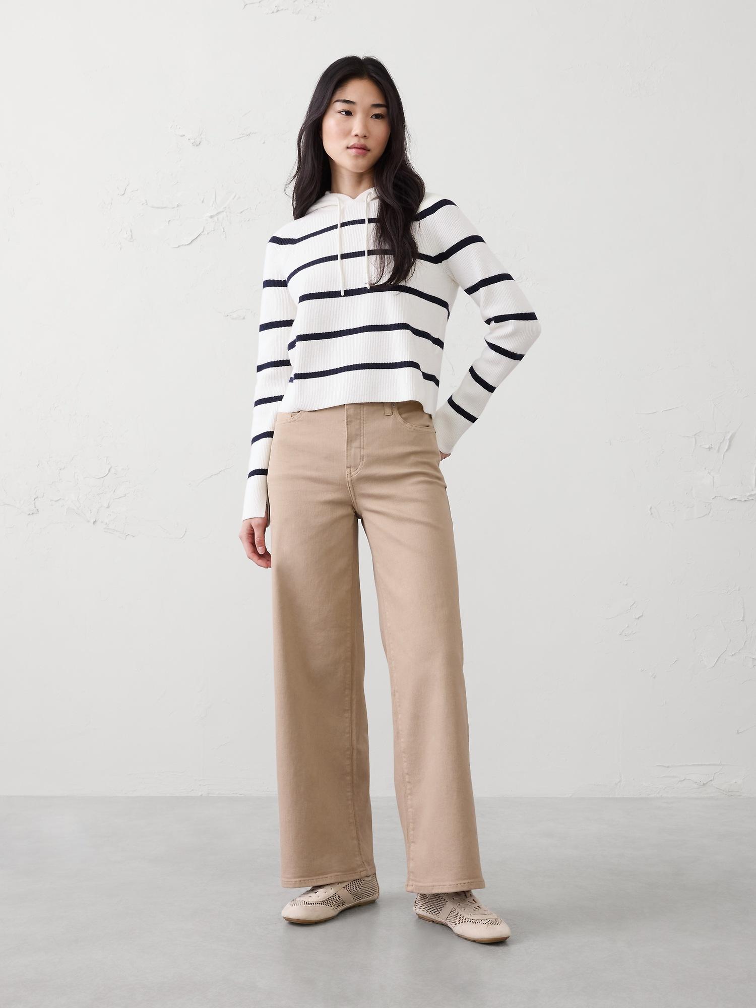 wide-leg  high-rise jean