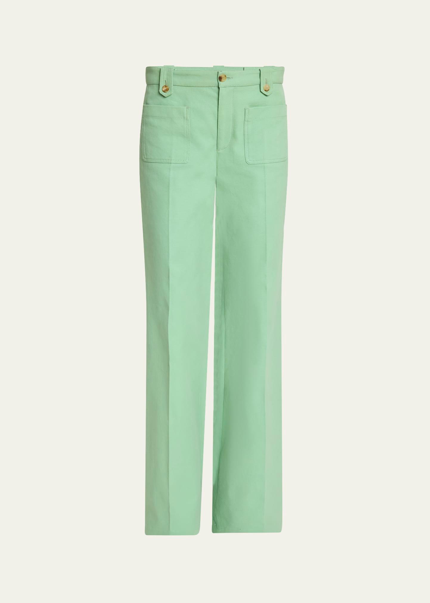 wide leg cotton canvas pants