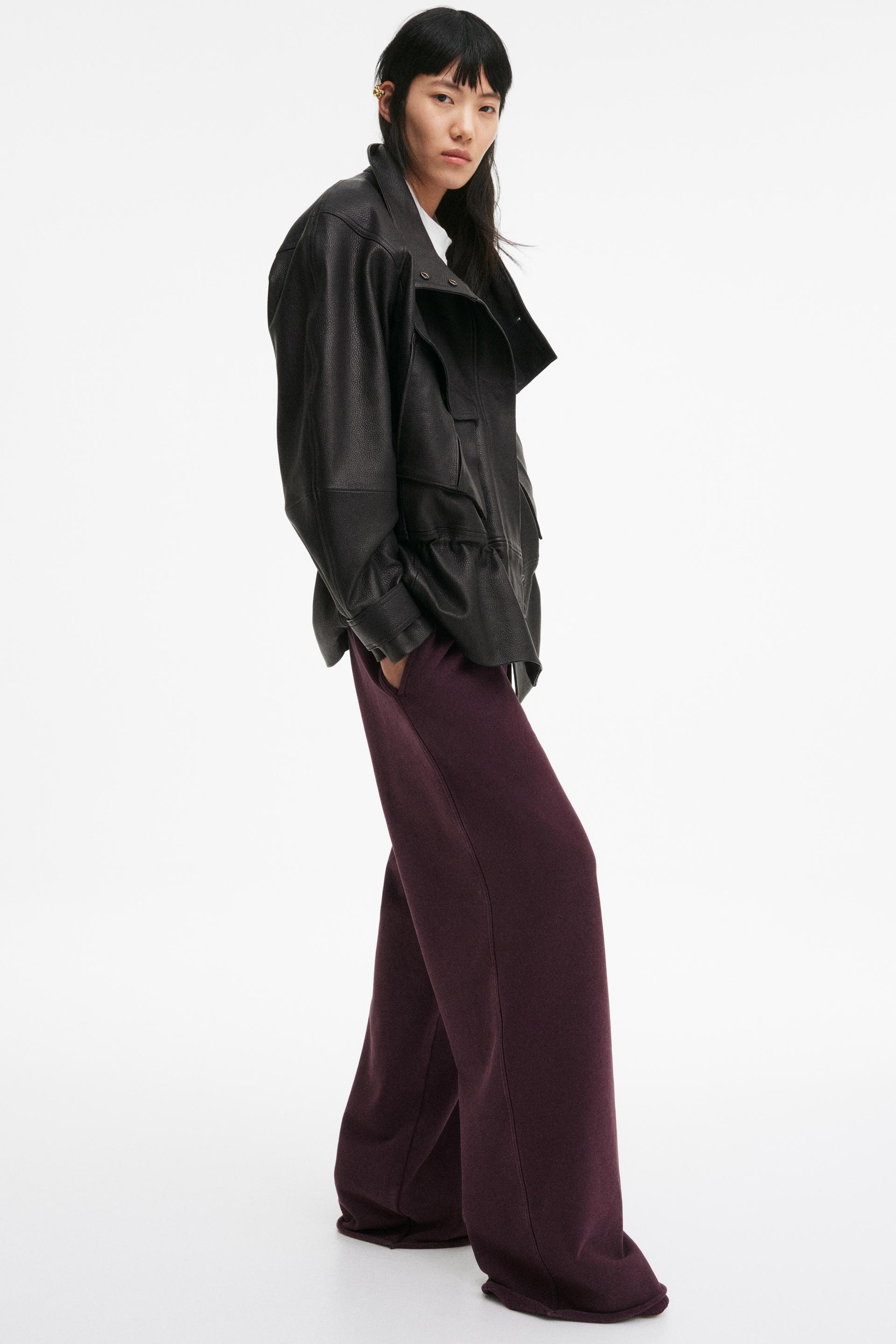 wide-leg cotton joggers