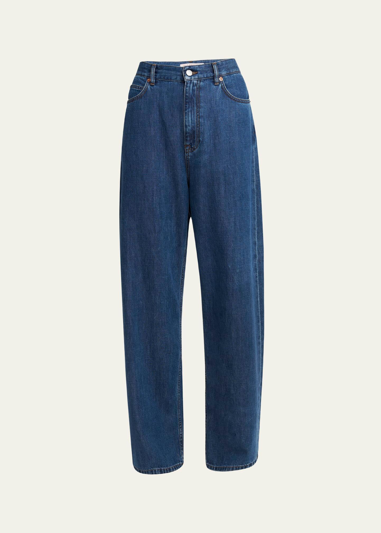 wide-leg denim jeans