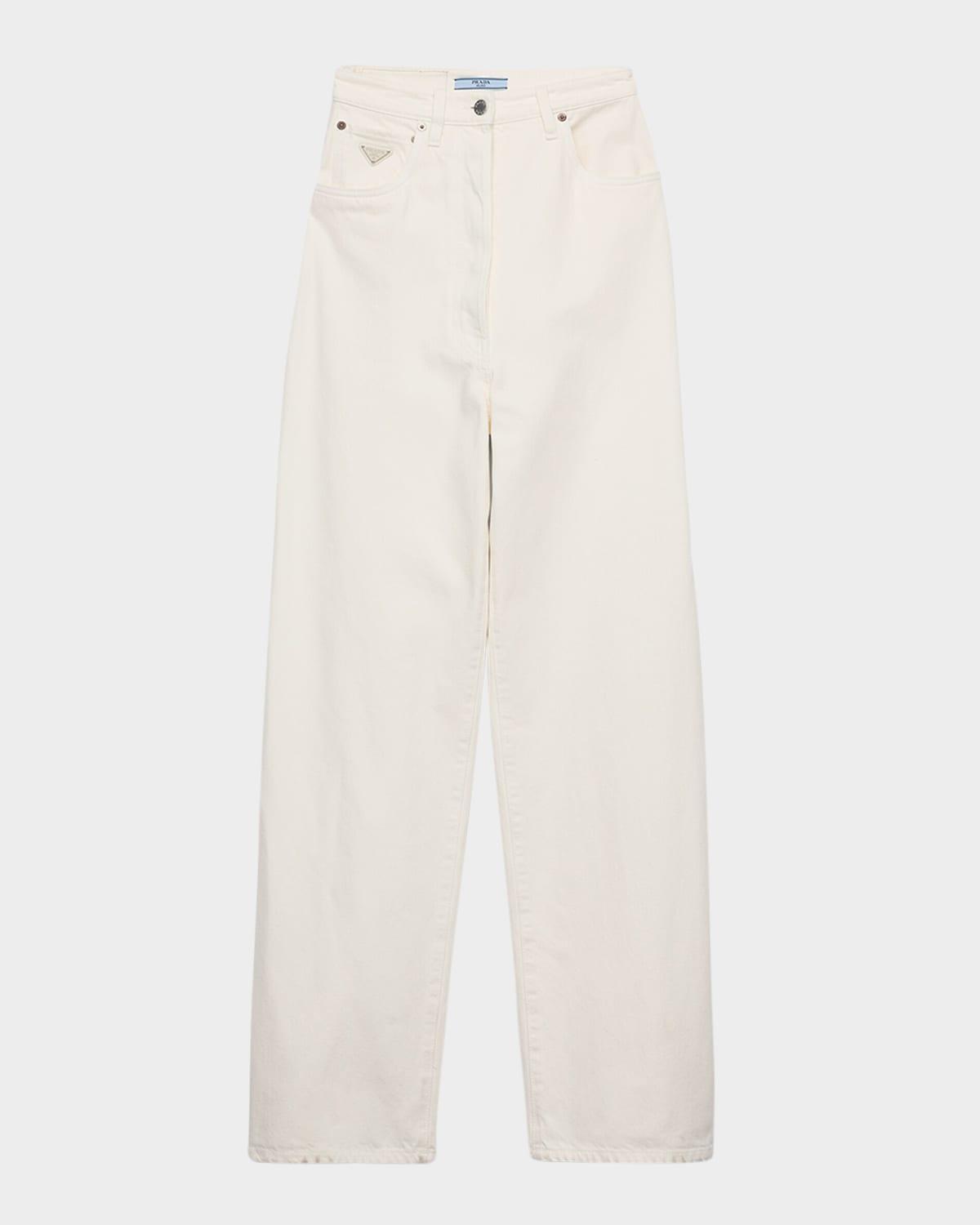 wide-leg denim jeans