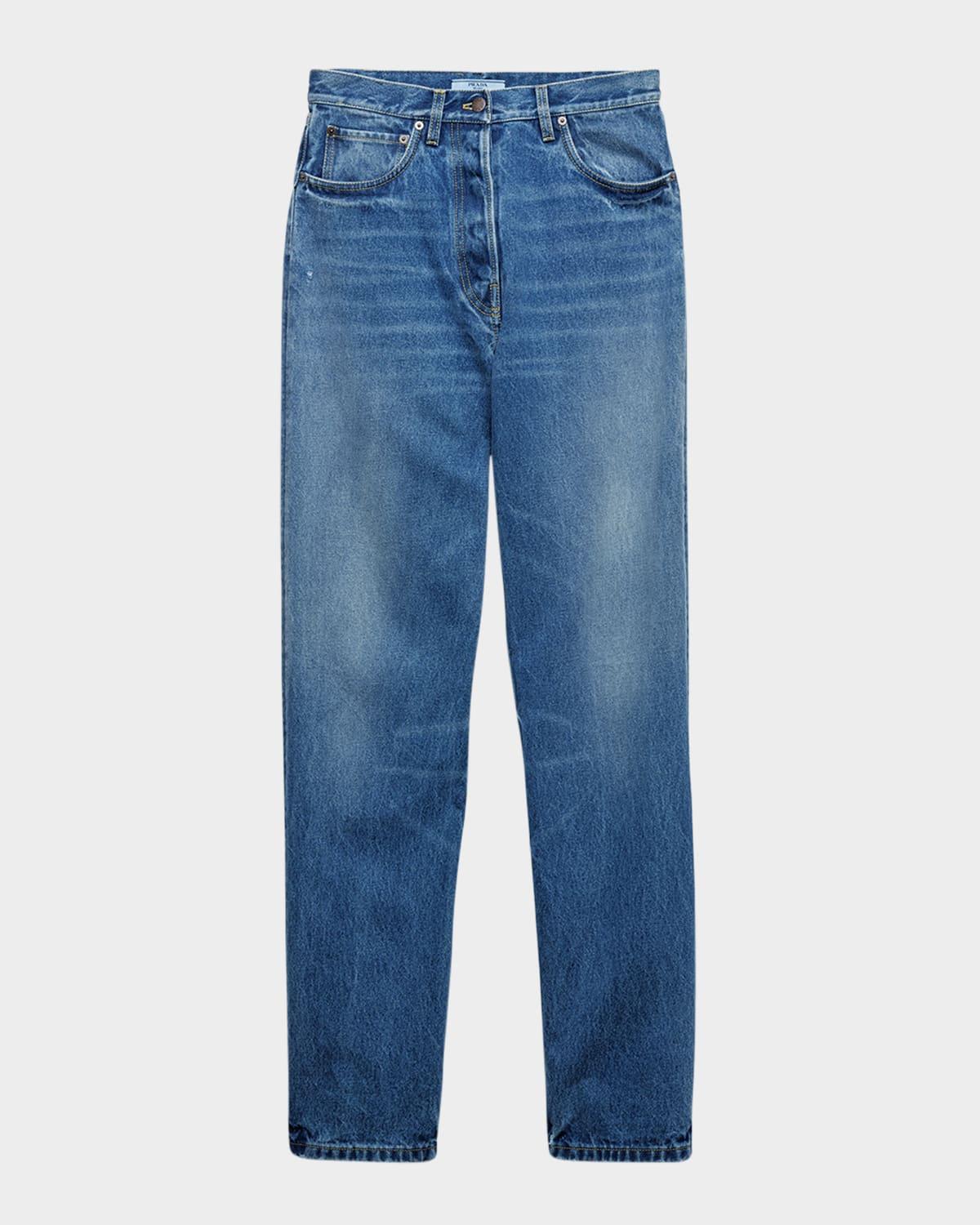 wide-leg denim jeans