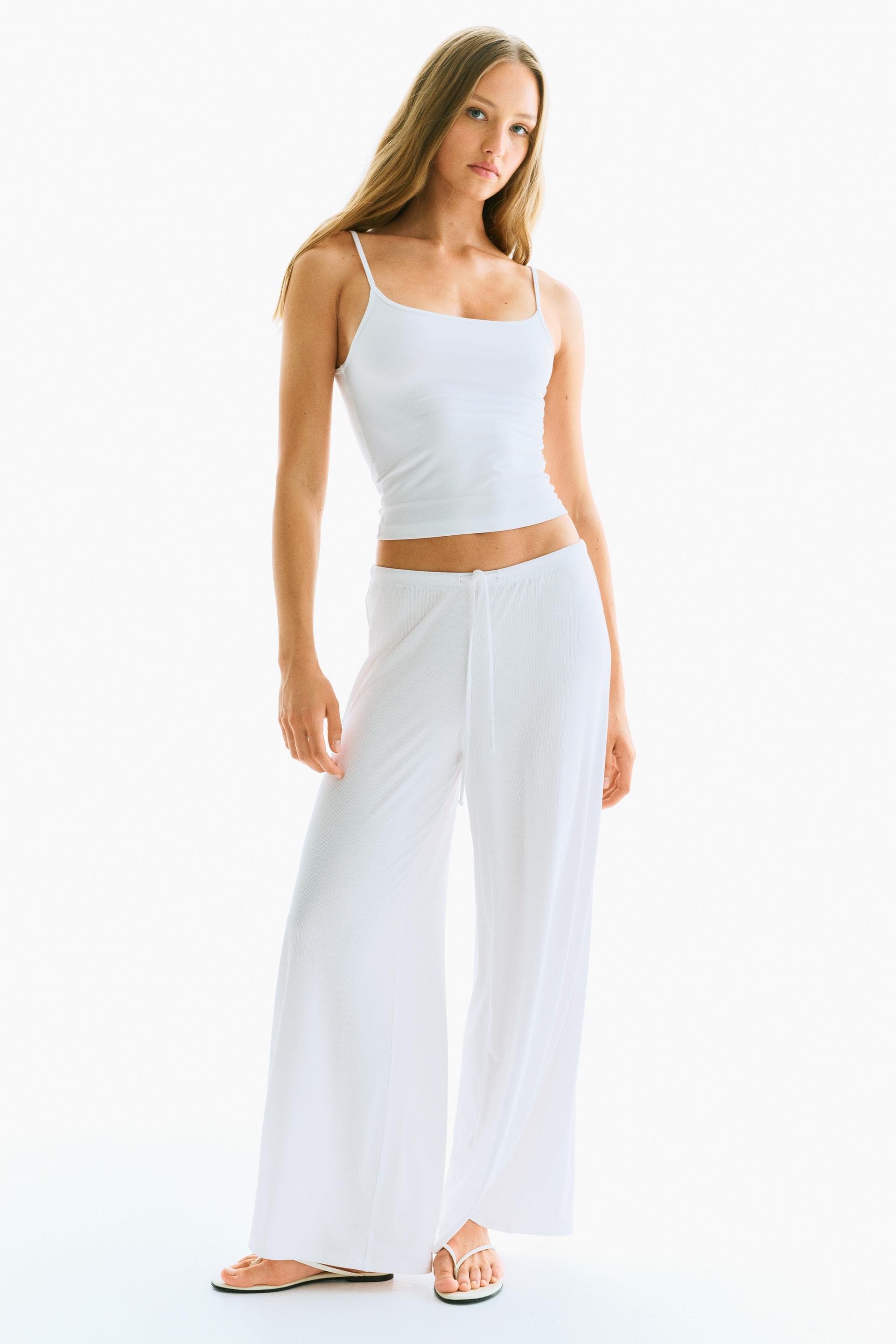 wide-leg drawstring pants