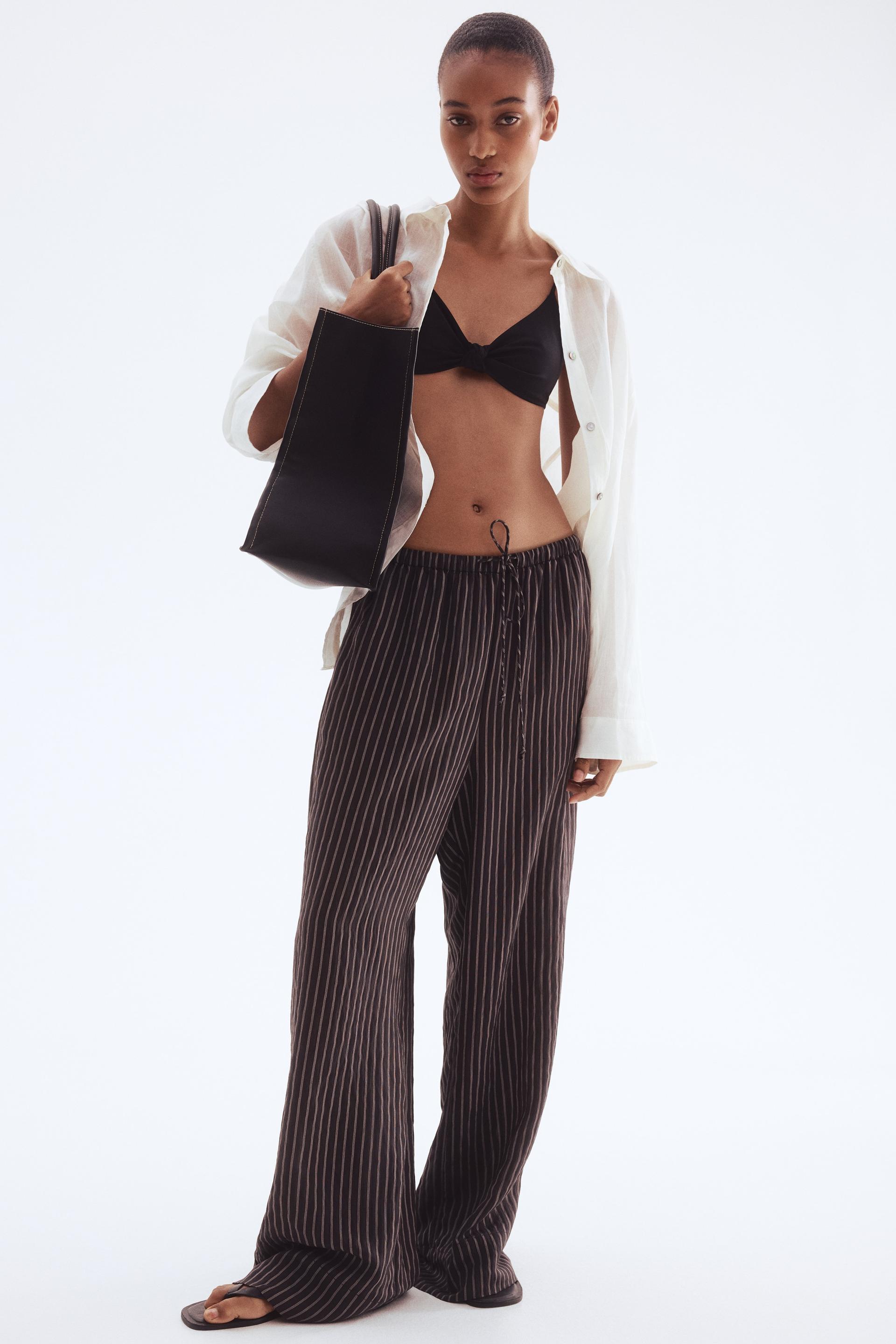 wide-leg drawstring pants
