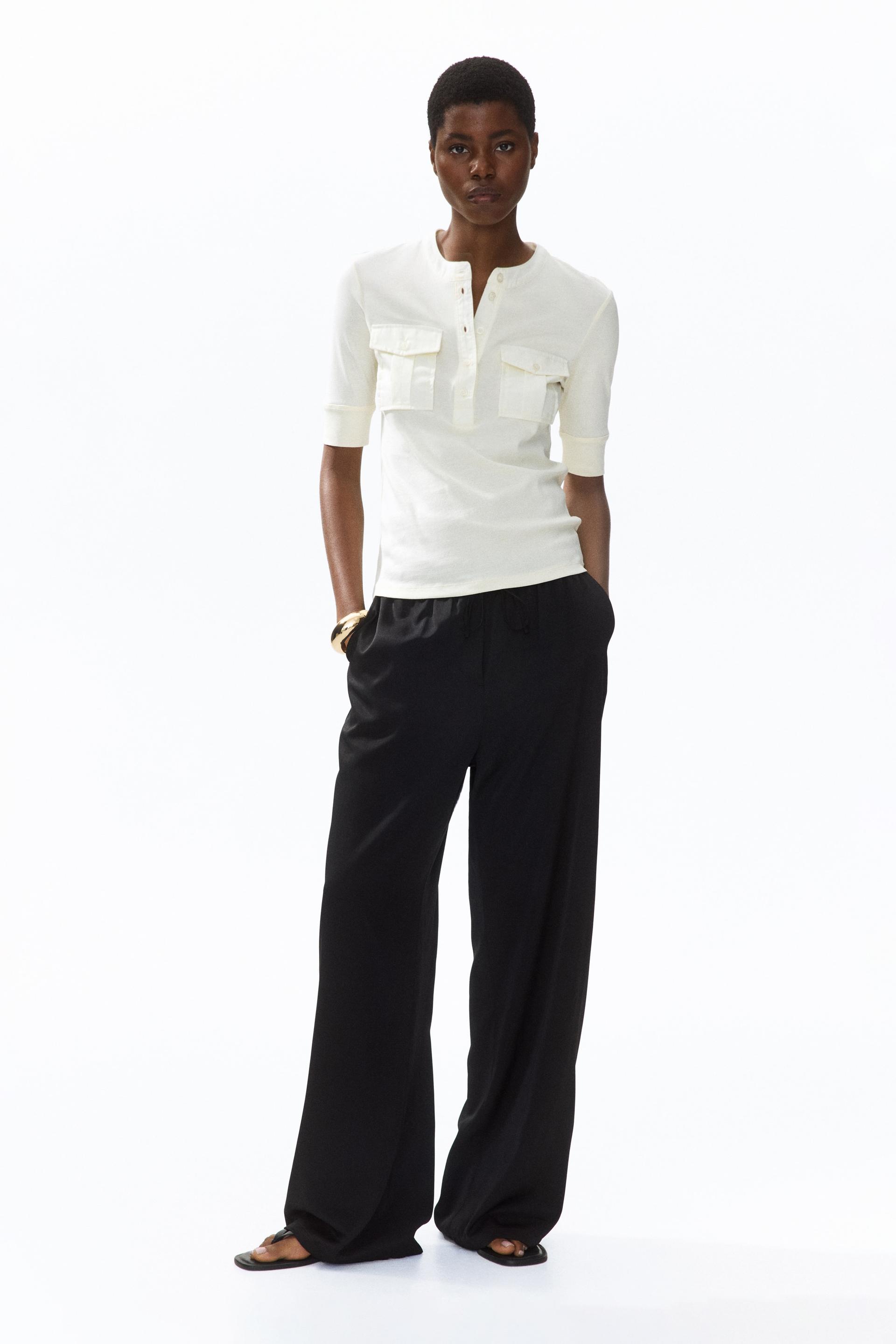 wide-leg drawstring pants