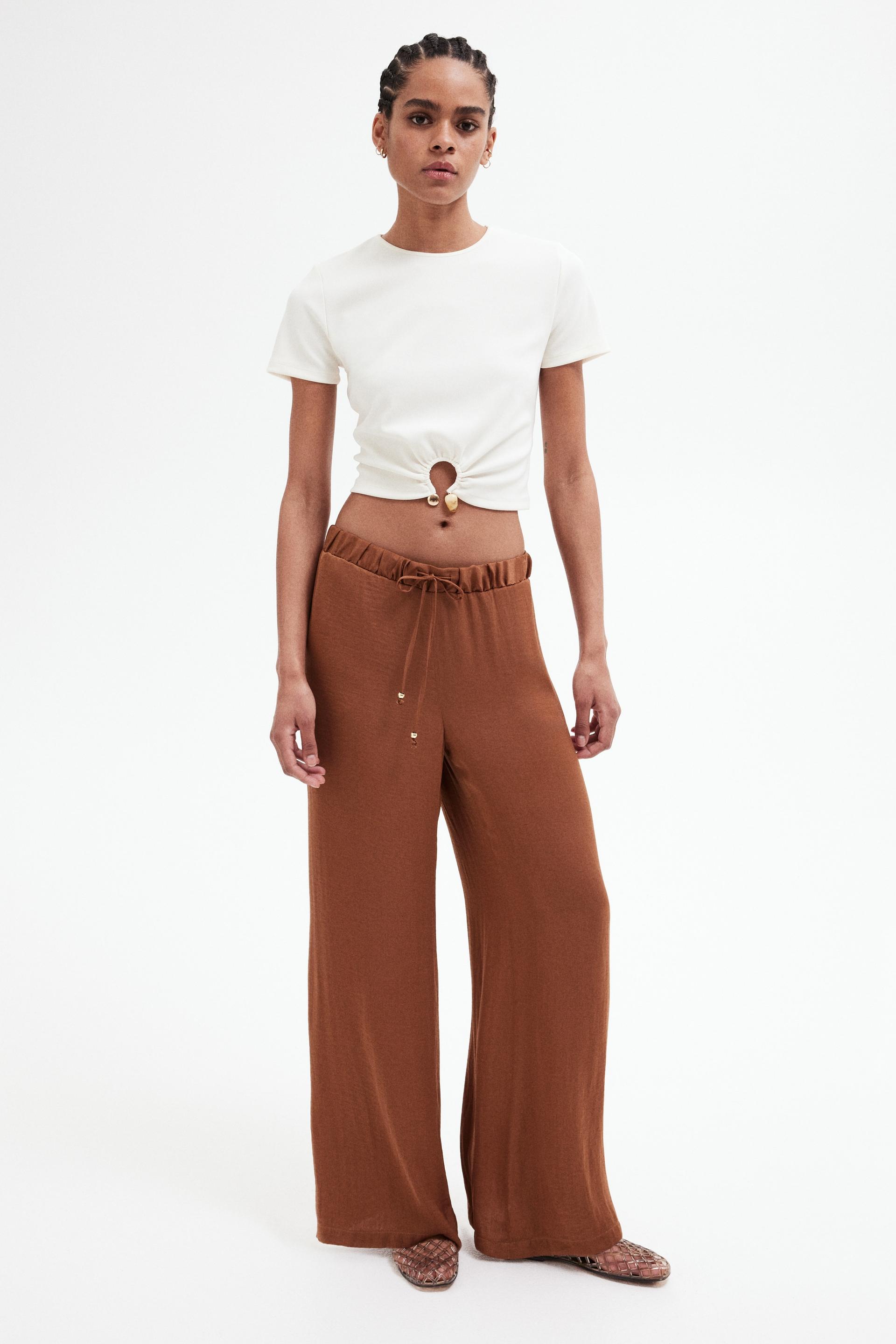 wide-leg drawstring pants