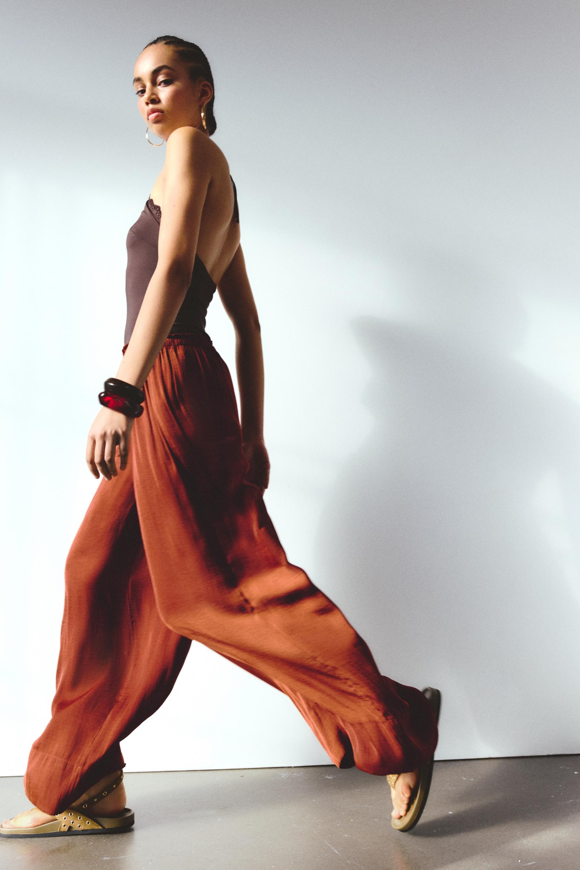 wide-leg drawstring pants
