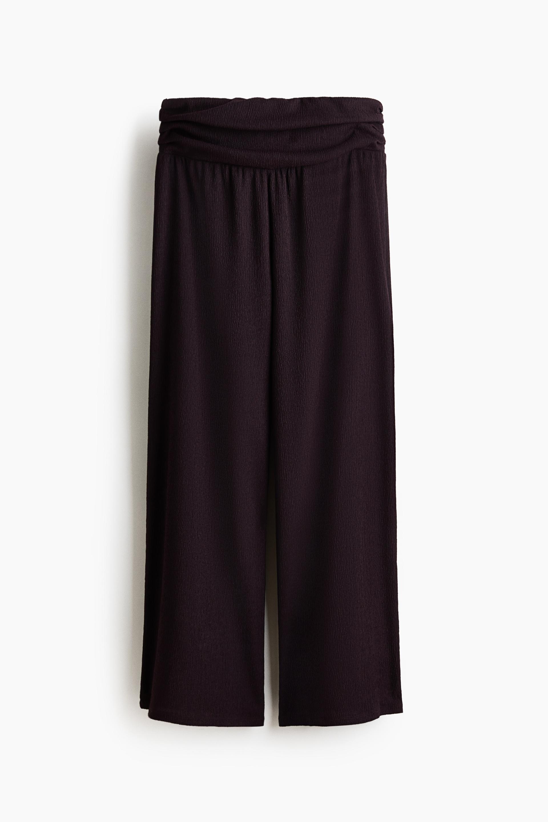 wide-leg gathered-waist pants
