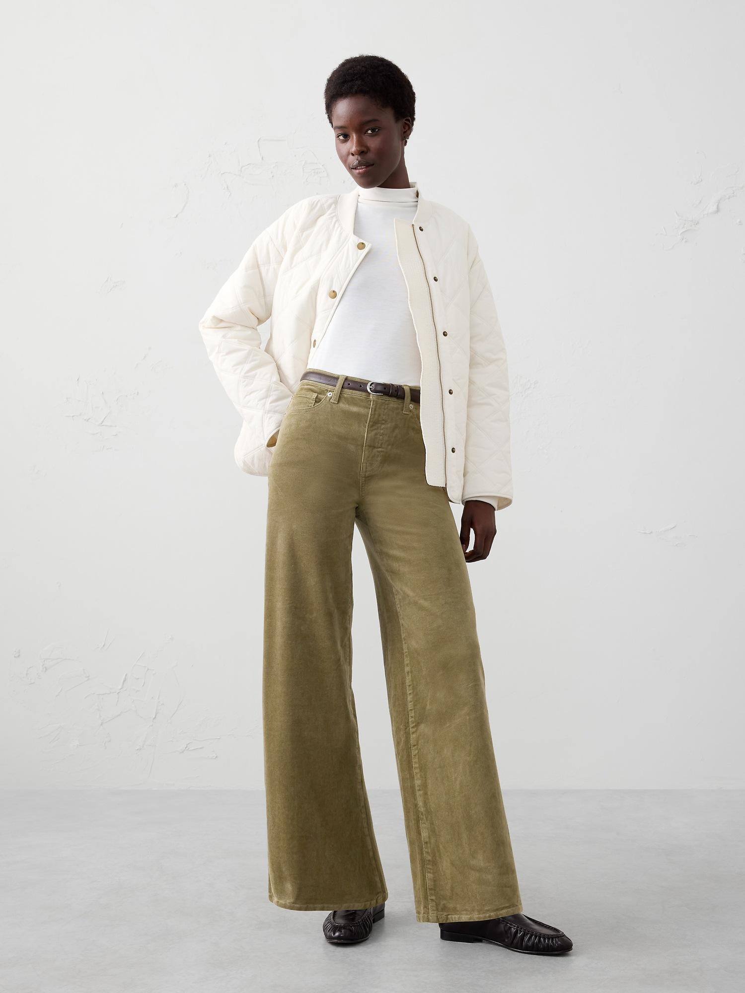 wide-leg high-rise corduroy pant