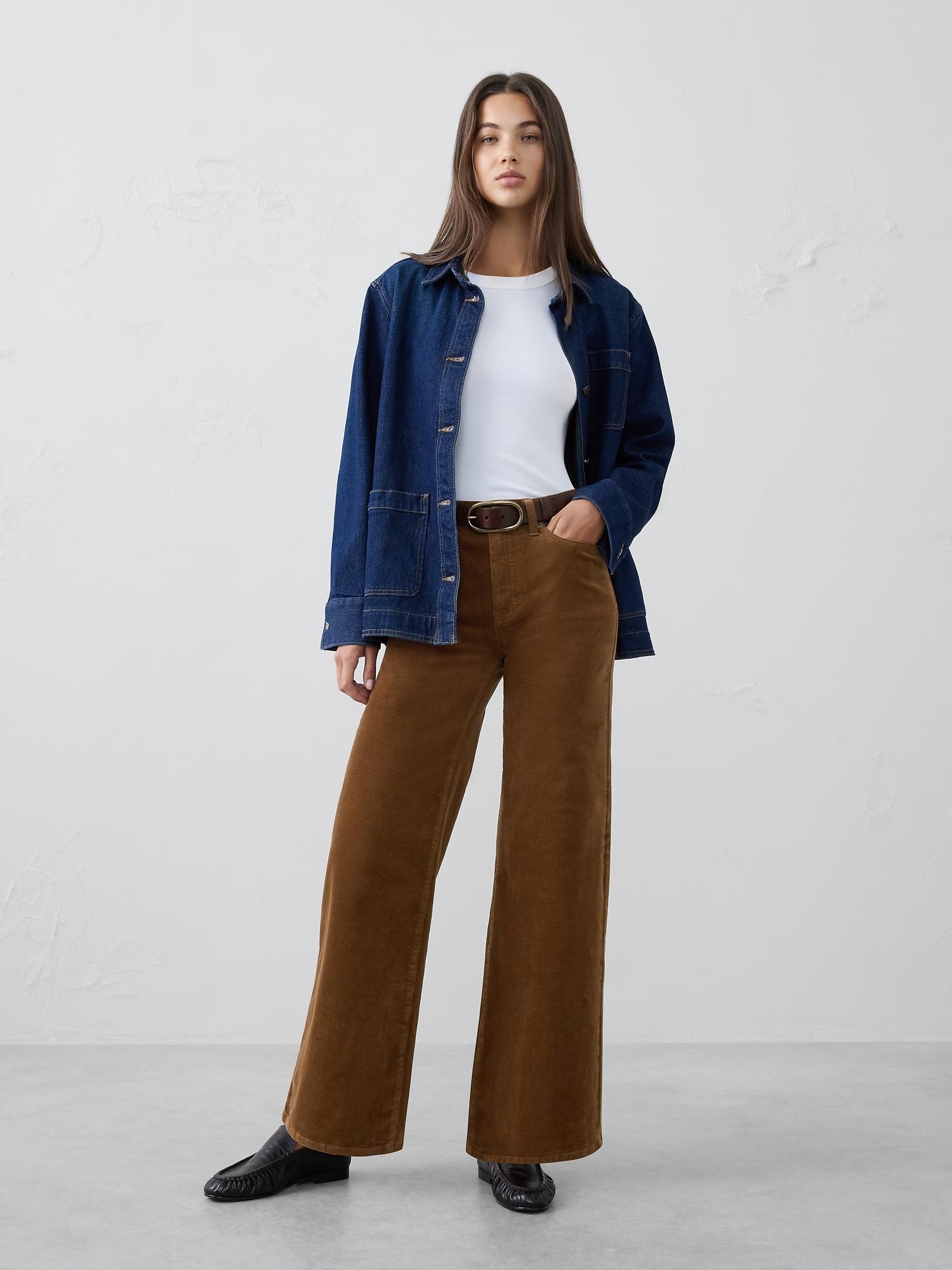 wide-leg high-rise corduroy pant