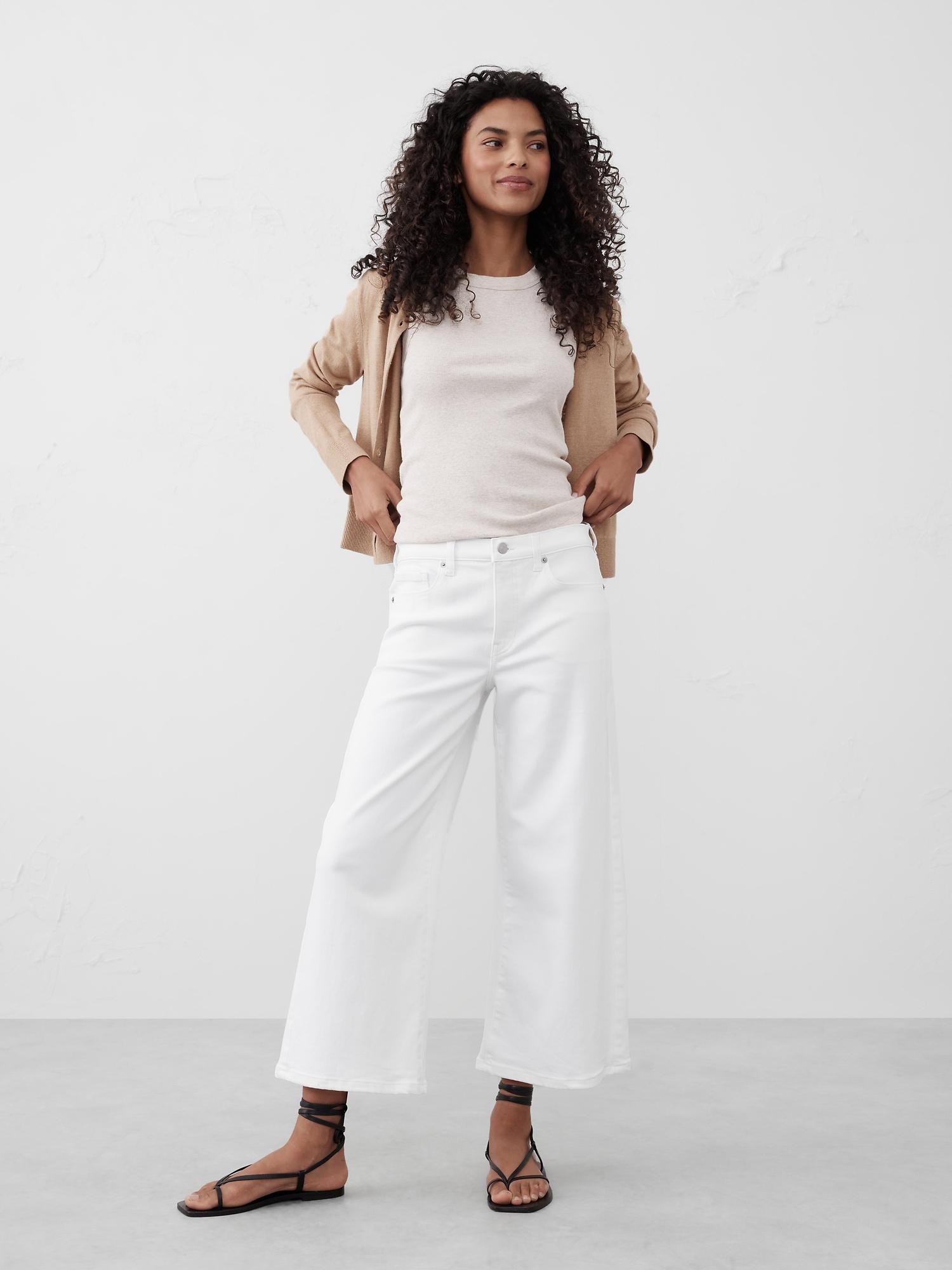 wide-leg high-rise cropped jean