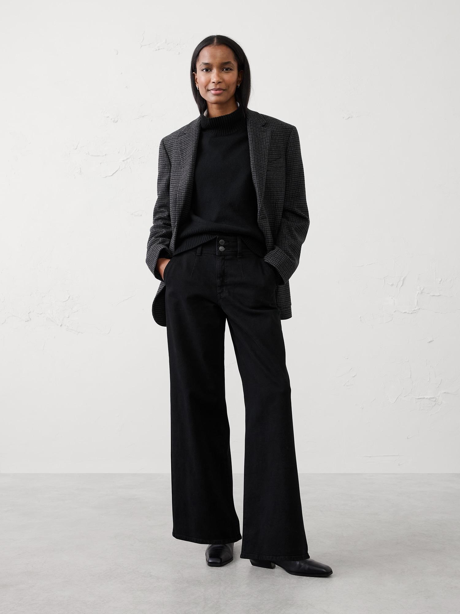 wide-leg high-rise darted trouser jean