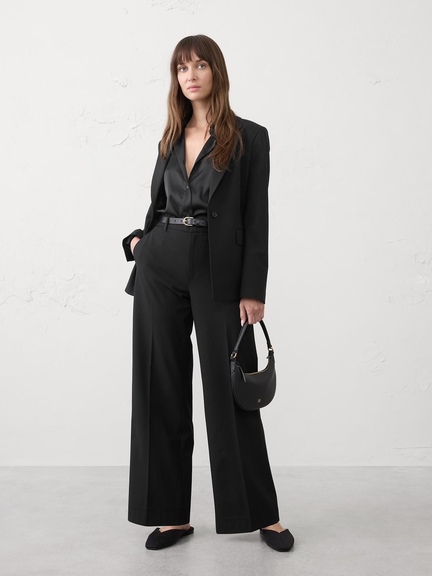 wide-leg high-rise sculpted trouser
