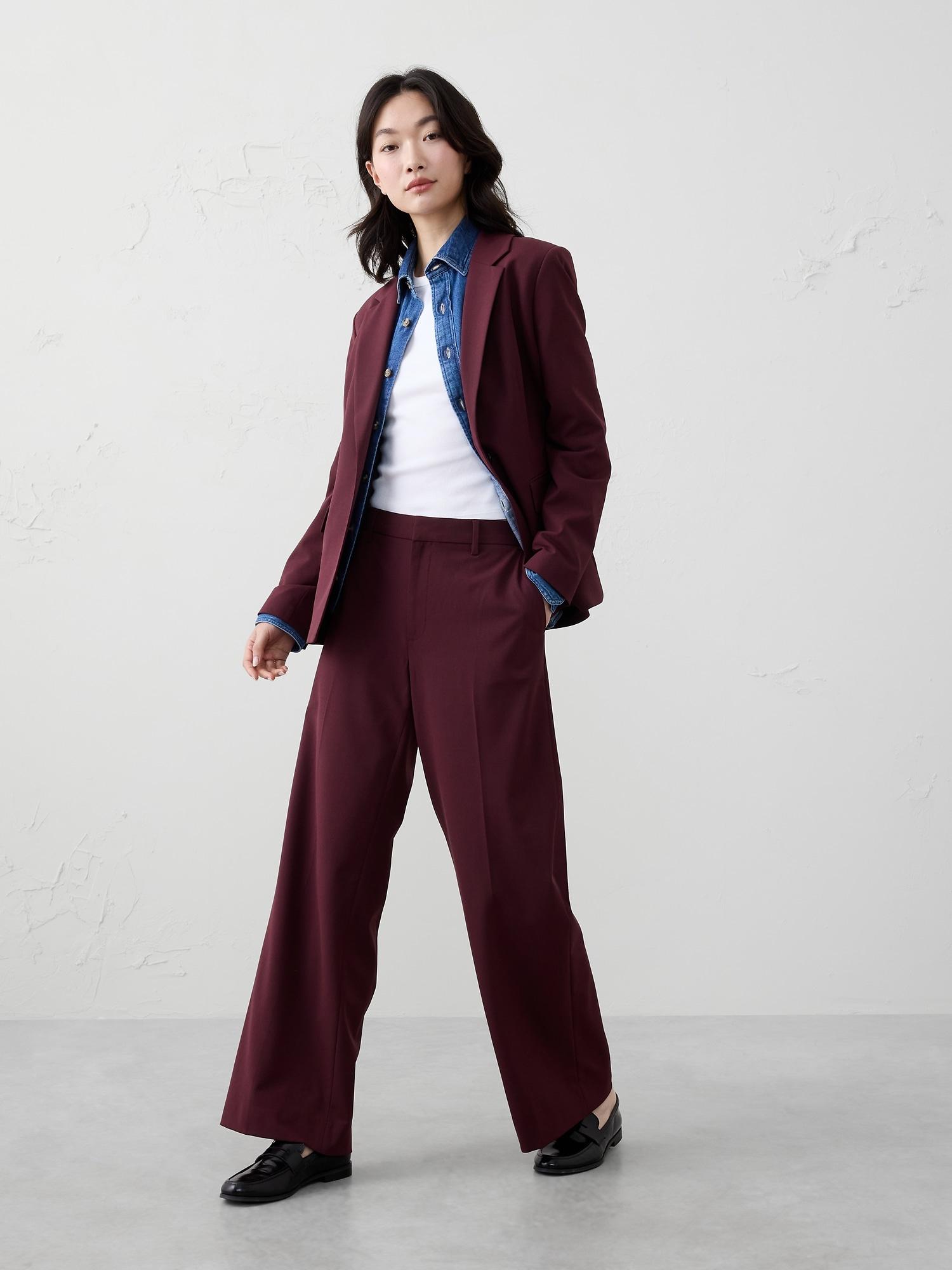 wide-leg high-rise sculpted trouser