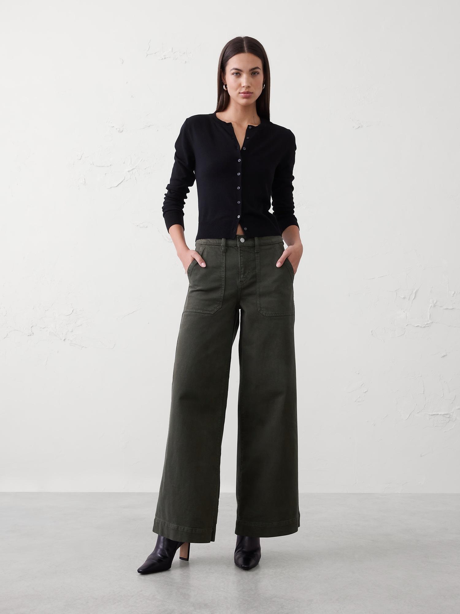 wide-leg high-rise utility jean