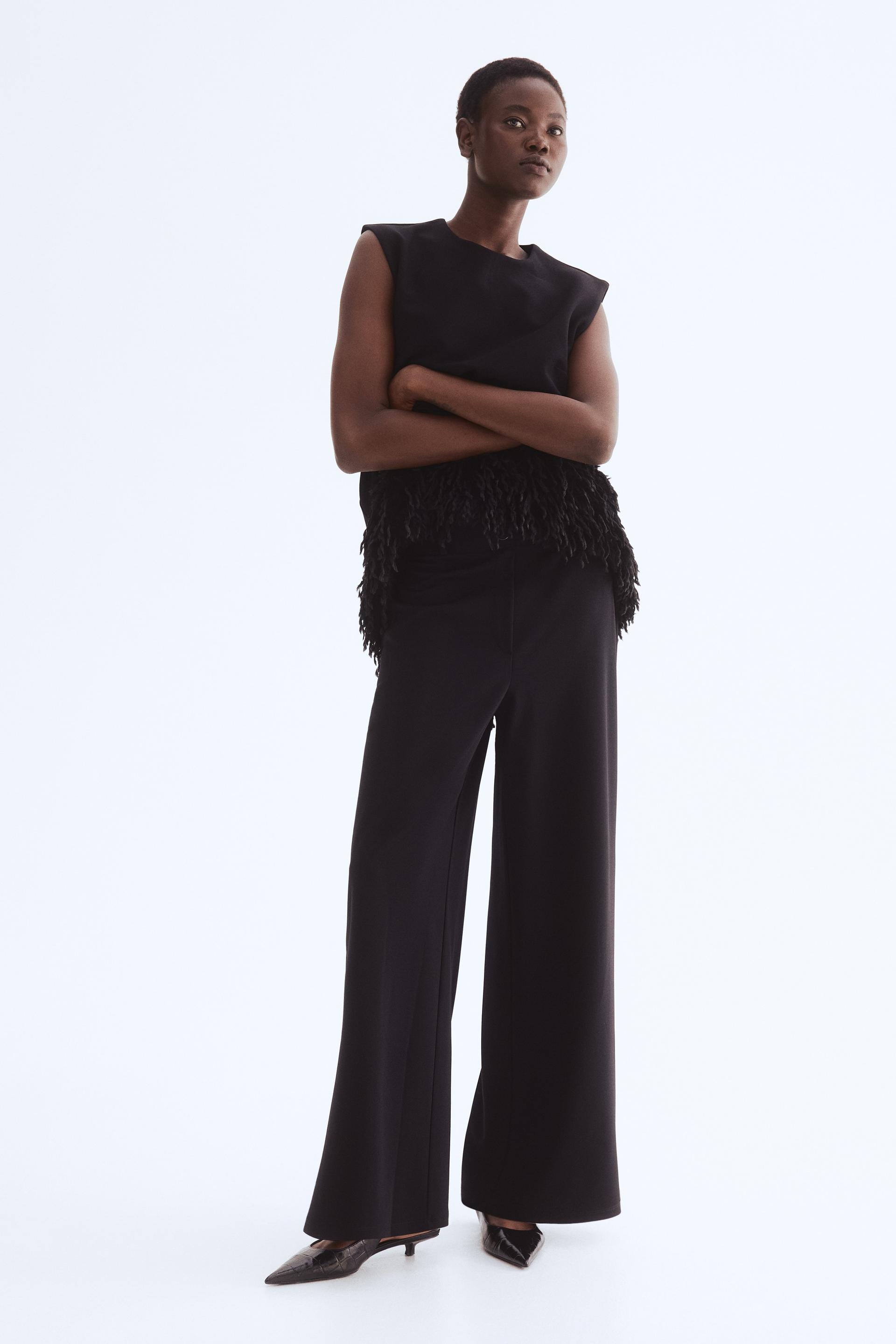 wide-leg jersey pants