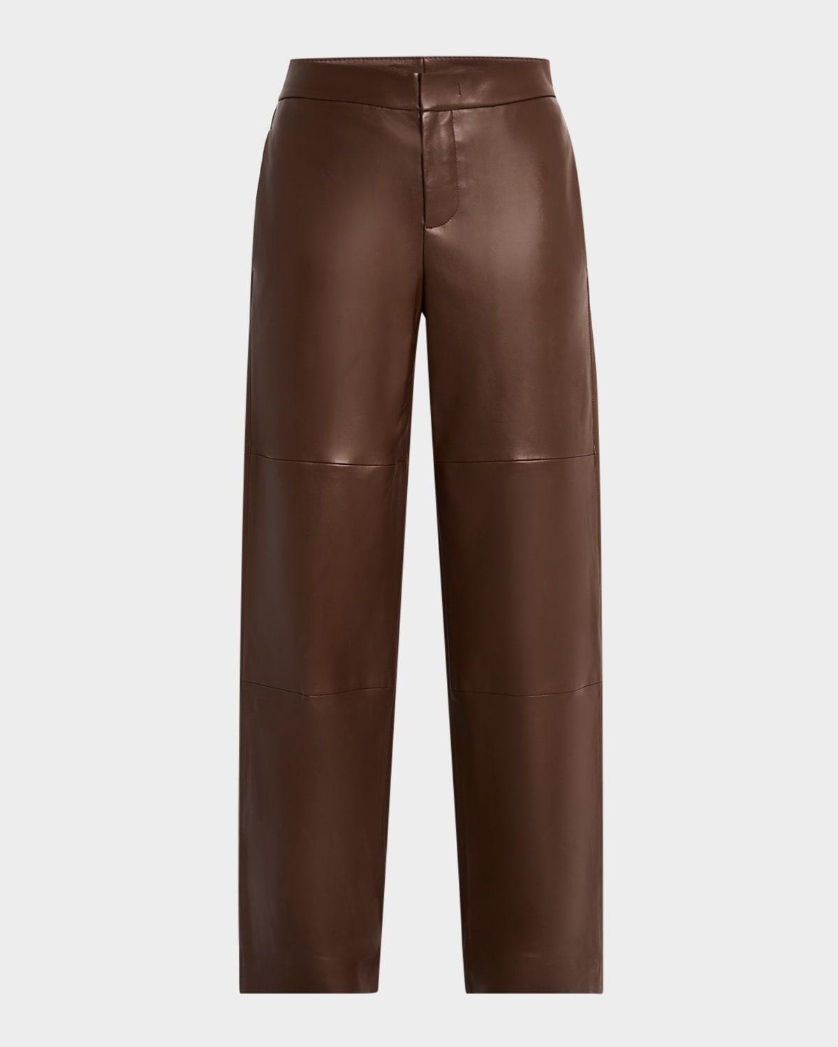 wide-leg leather utility pants