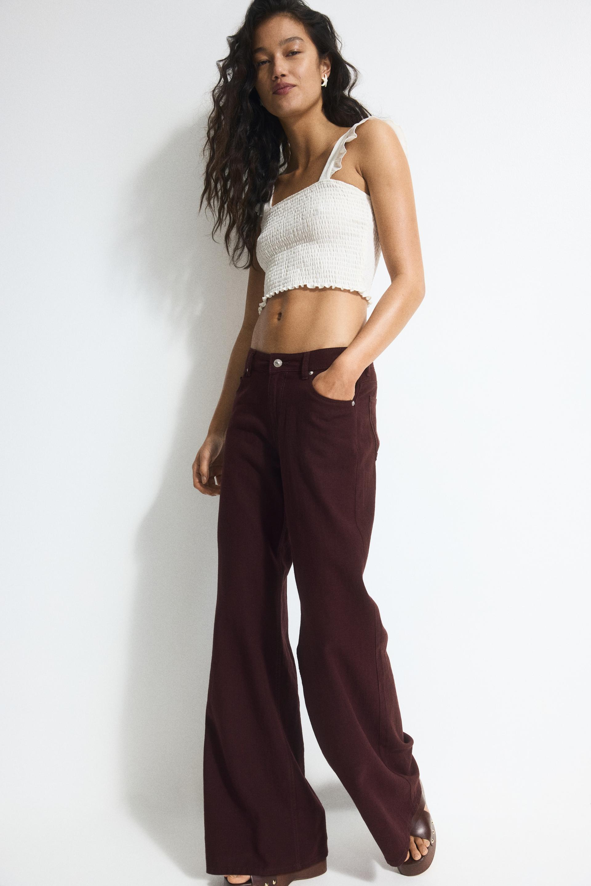 wide-leg linen-blend pants