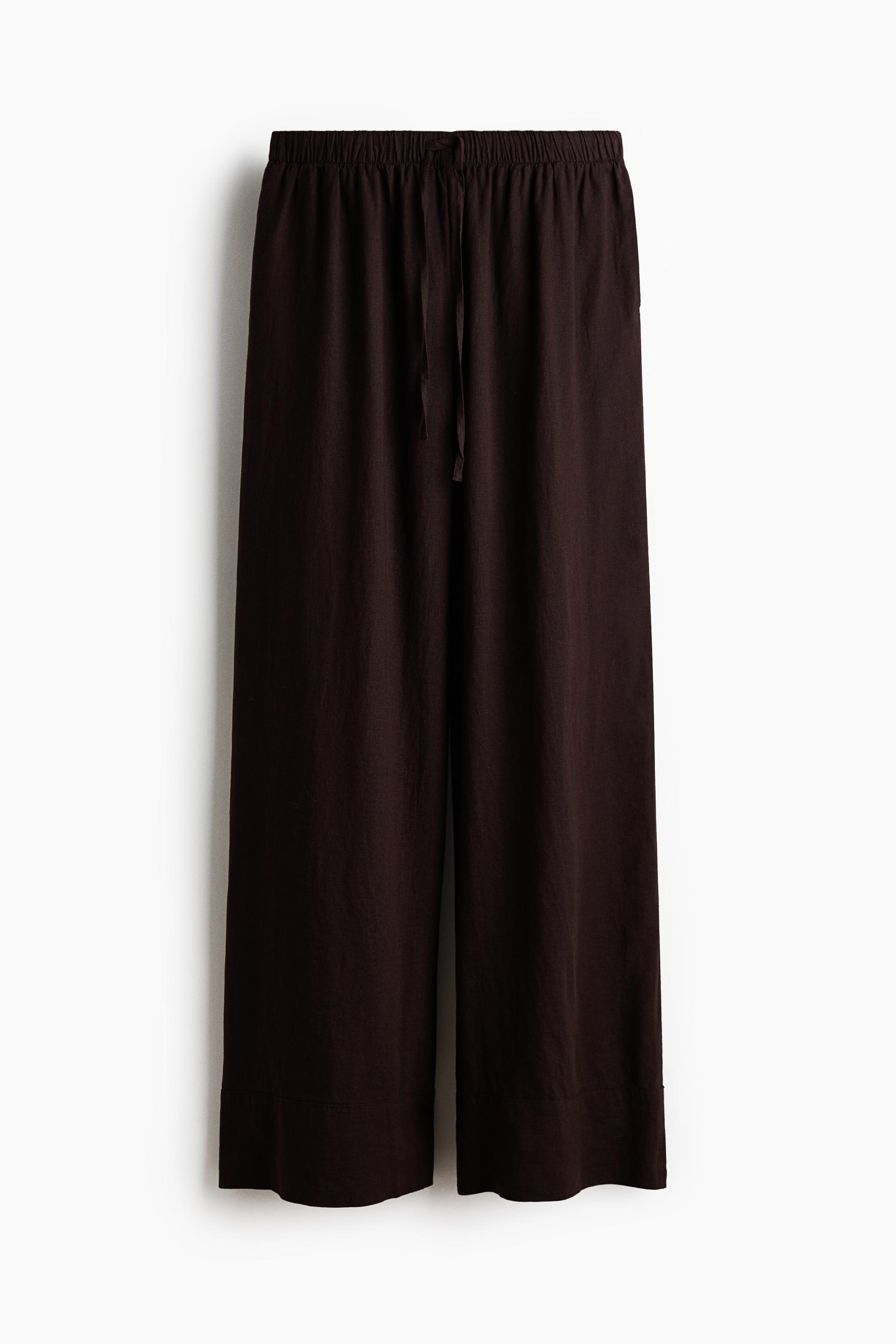 wide-leg linen-blend pants