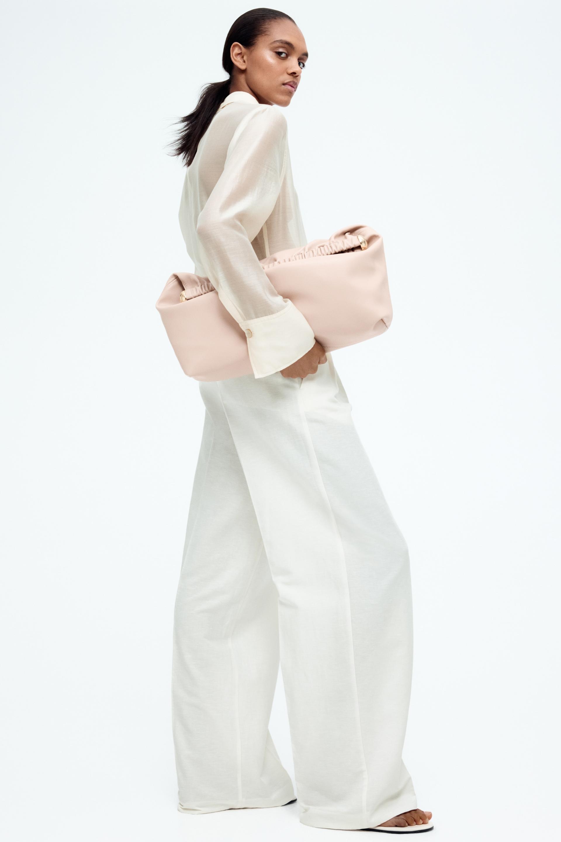 wide-leg linen-blend pants