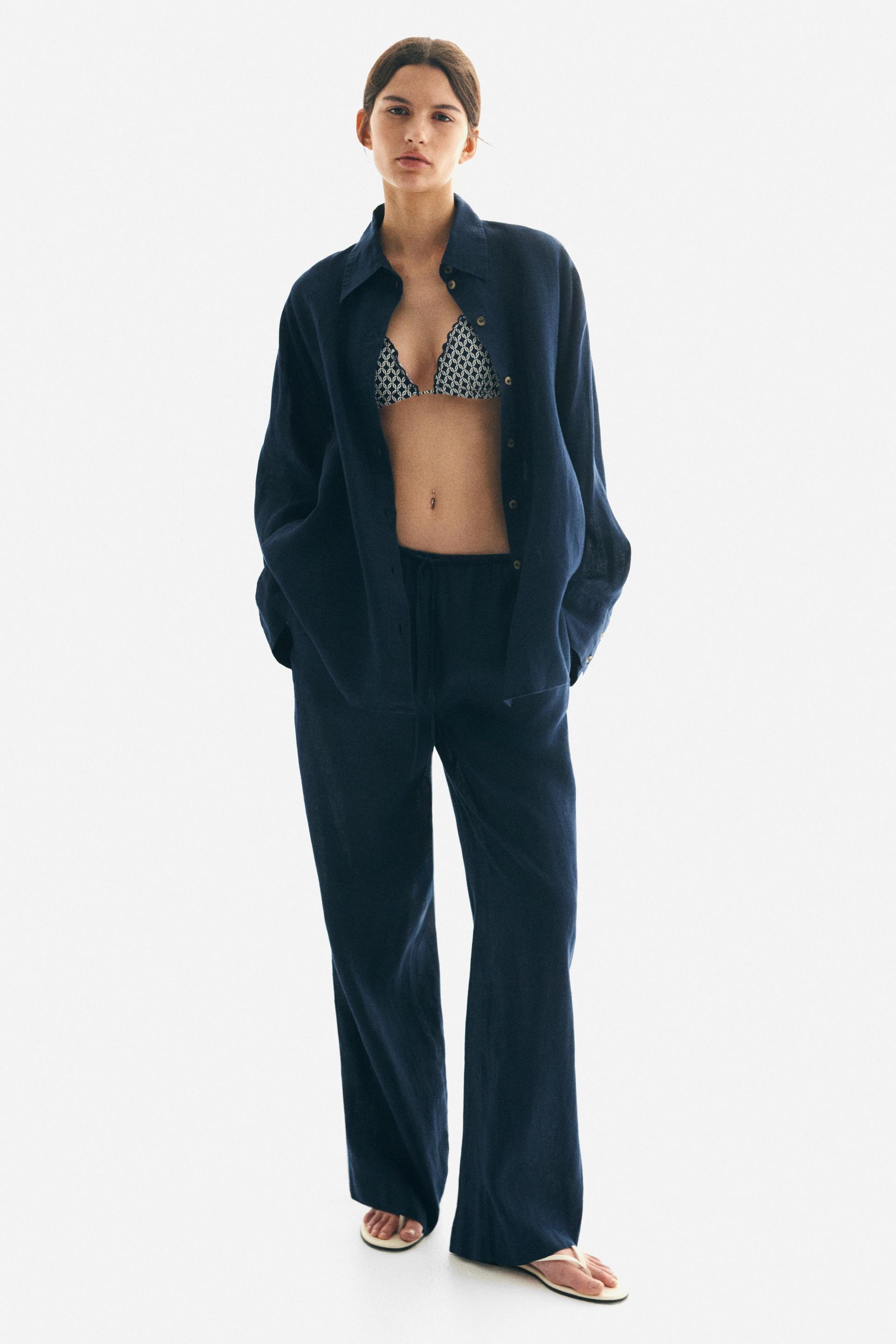 wide-leg linen pants