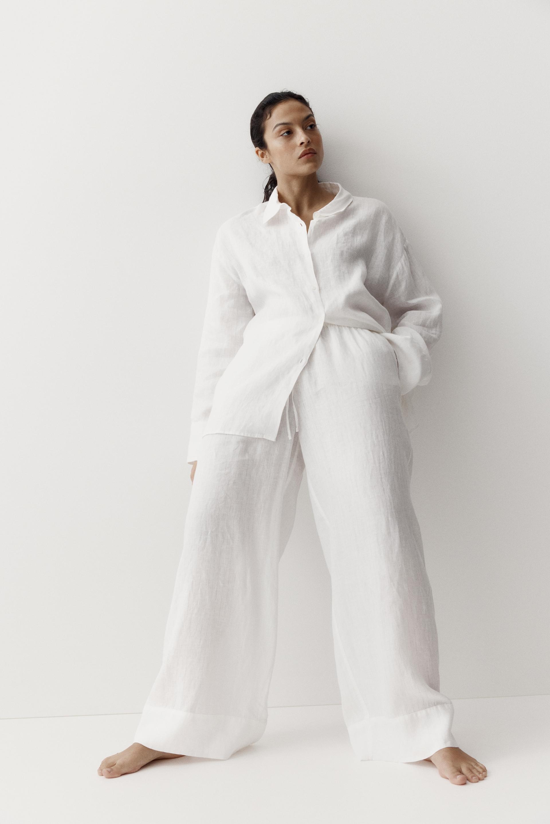 wide-leg linen pants