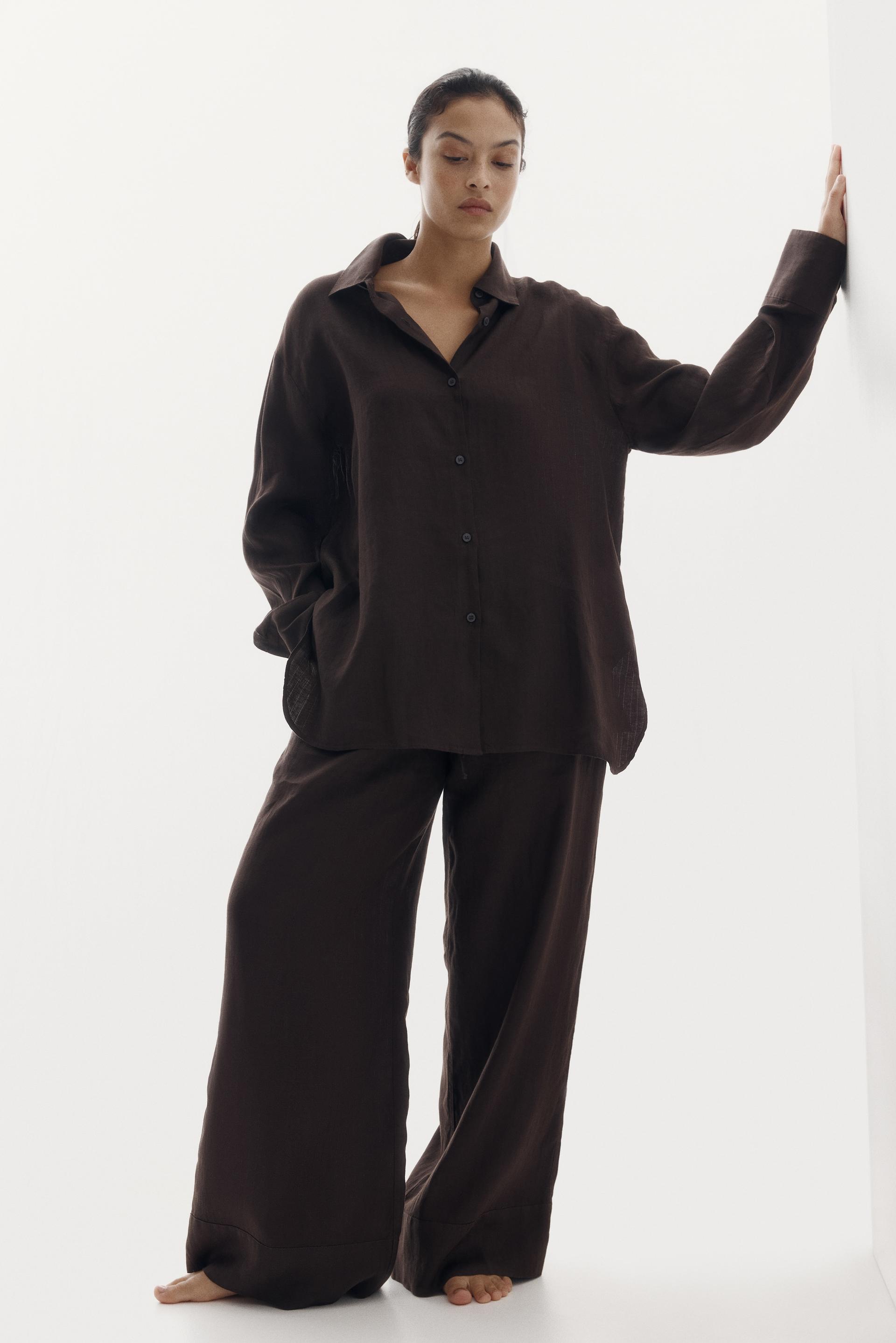 wide-leg linen pants
