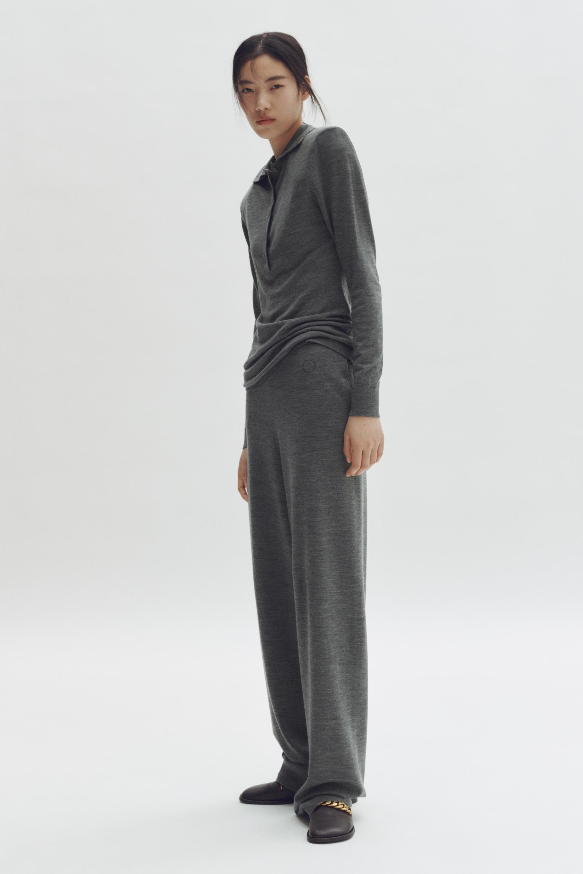 wide-leg merino wool joggers