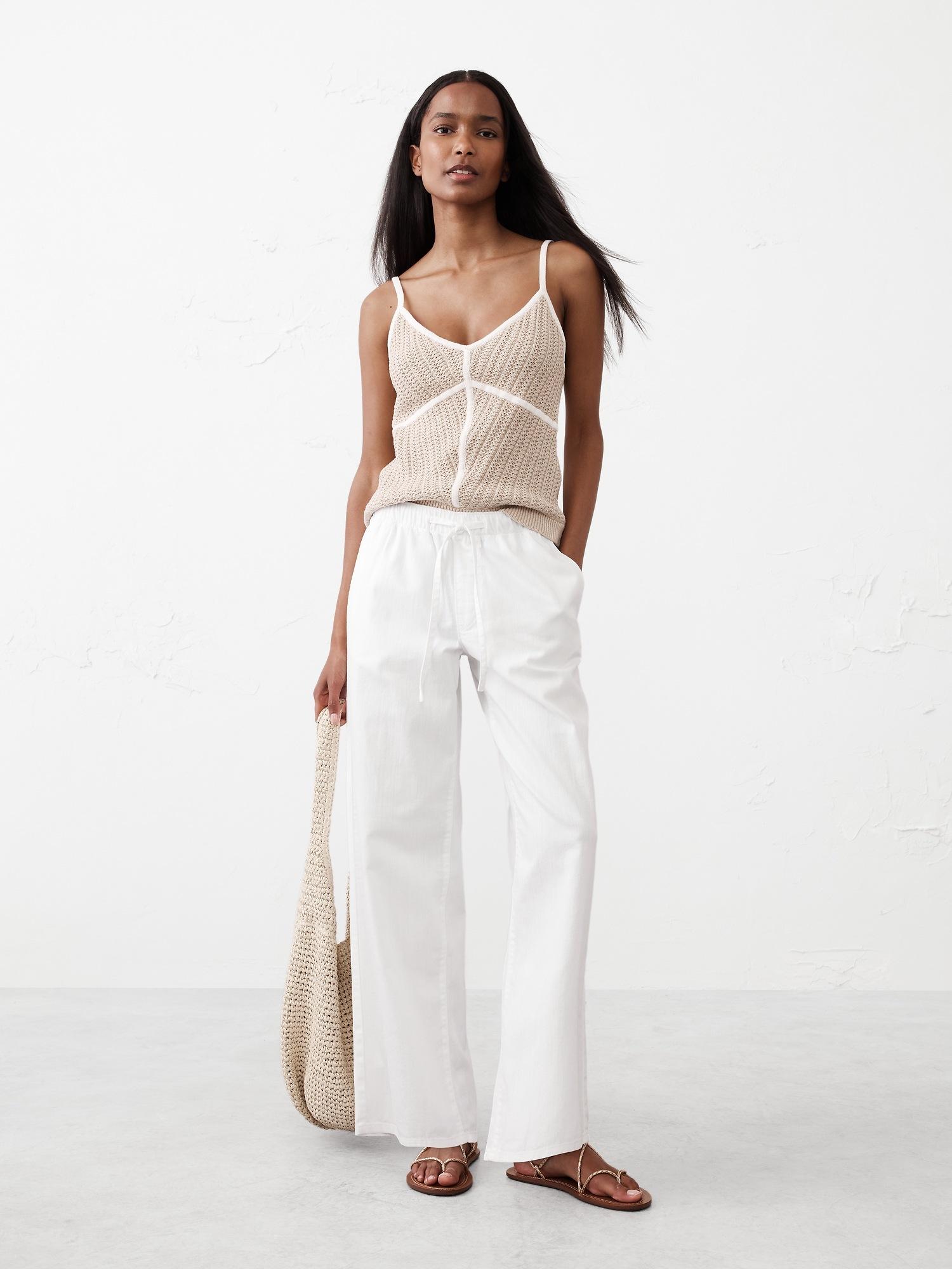 wide-leg mid-rise summerweight pull-on jean