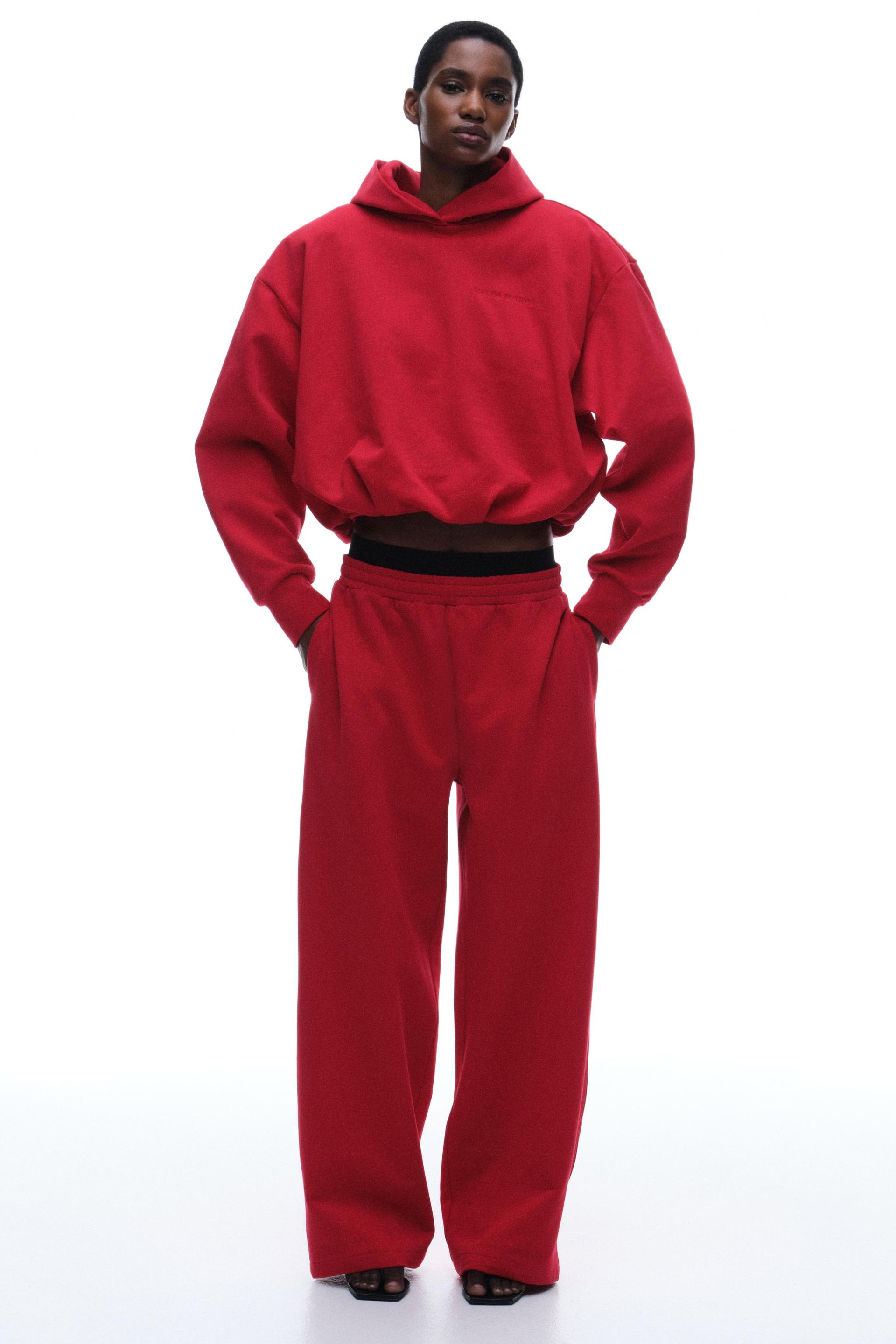 wide-leg motif-detail joggers