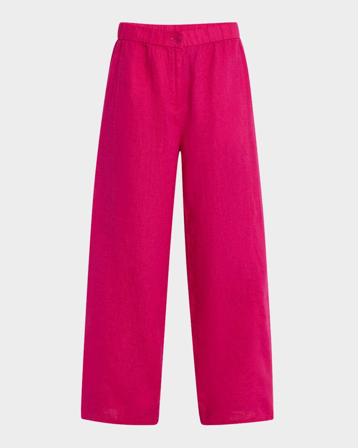 wide-leg organic linen pants