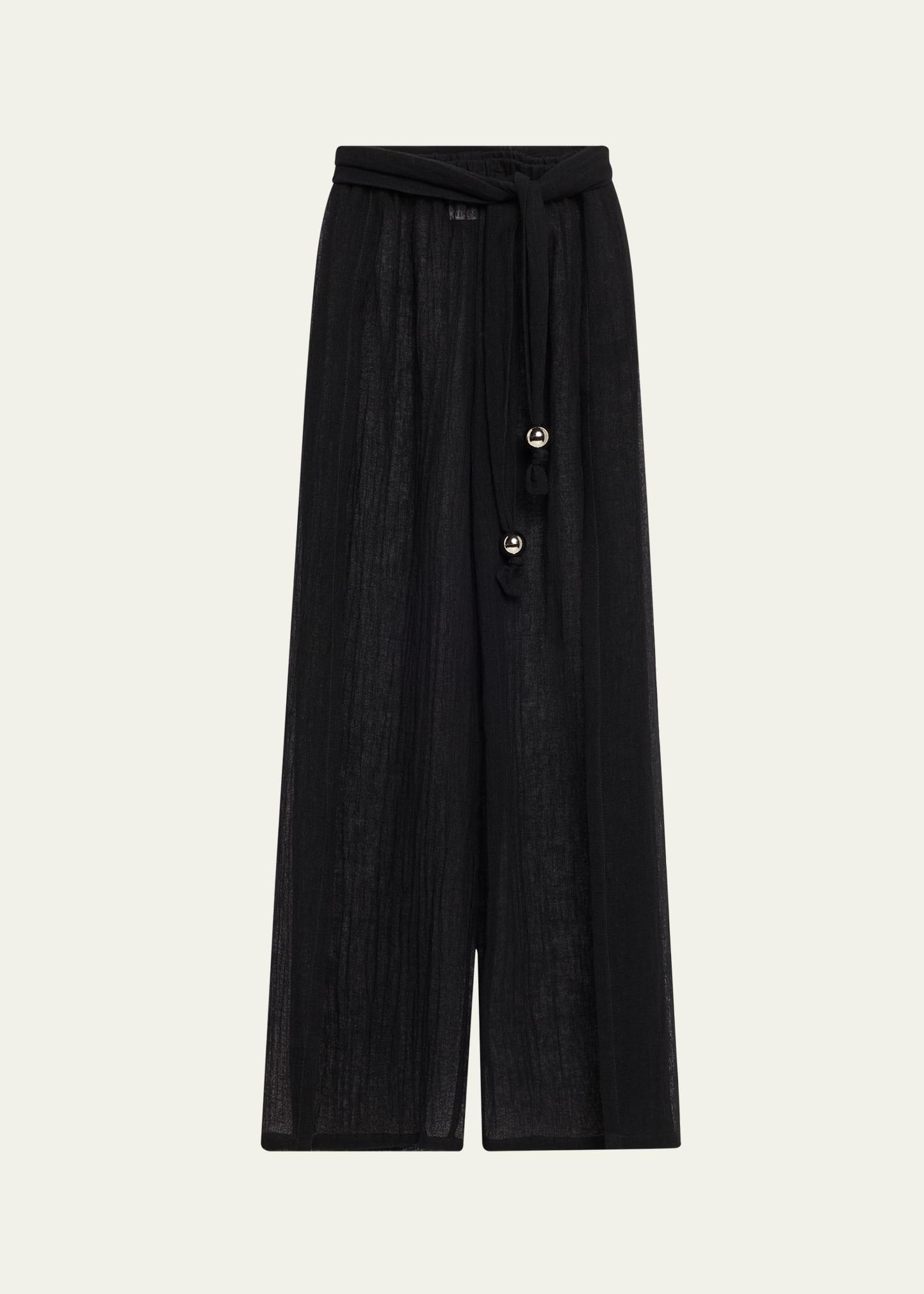 wide-leg pants with open sides