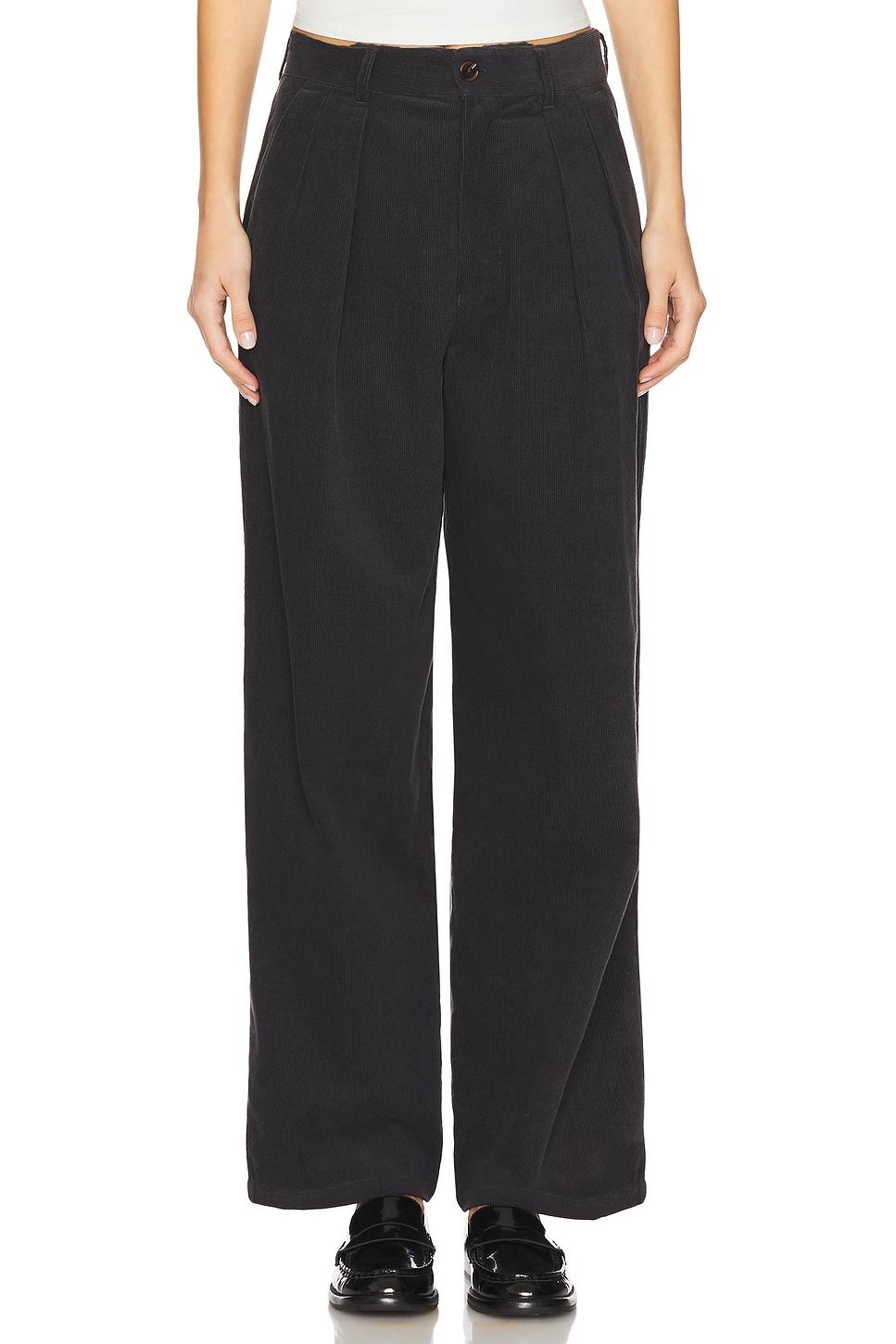 wide leg pleated corduroy pant