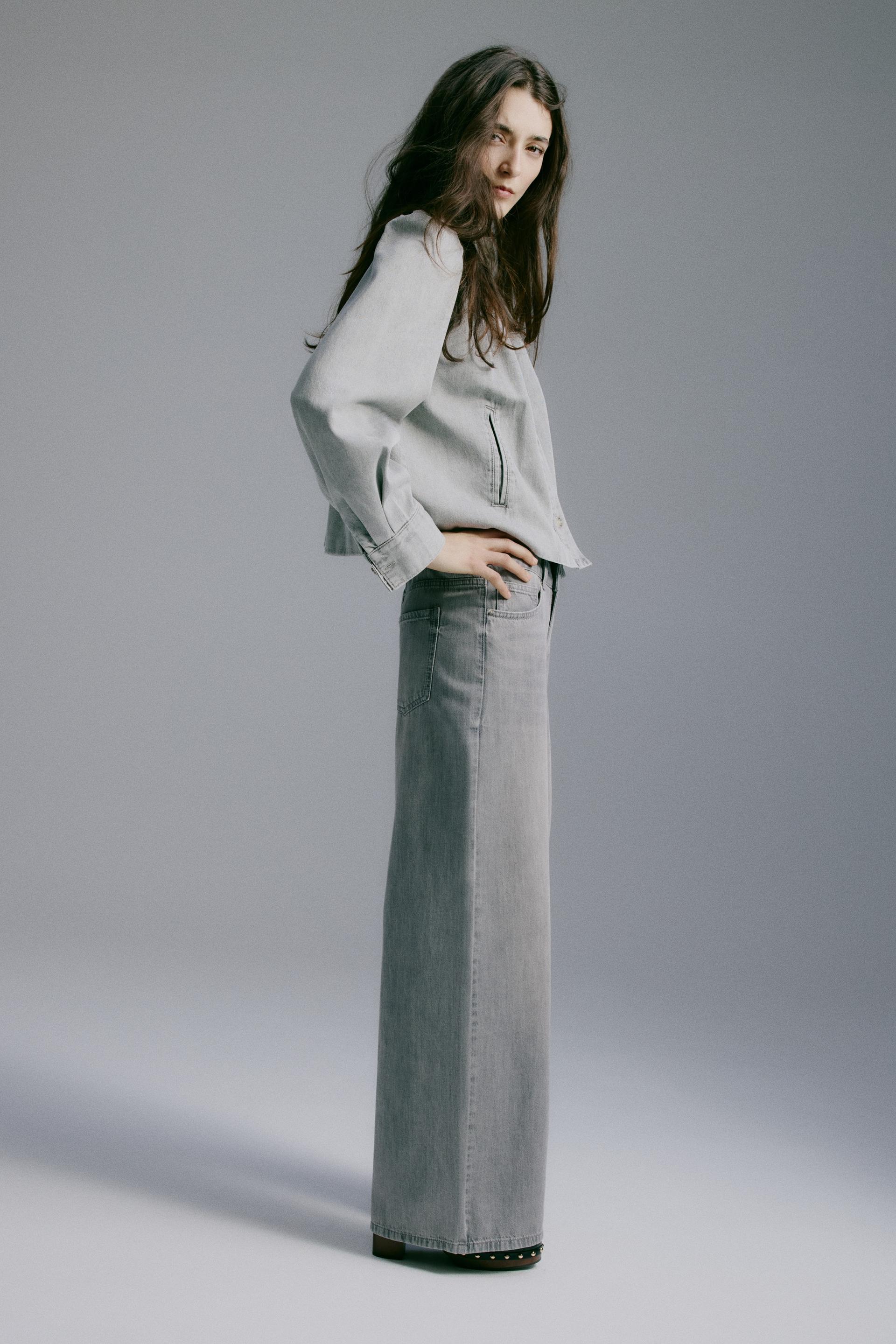 wide-leg regular waist jeans